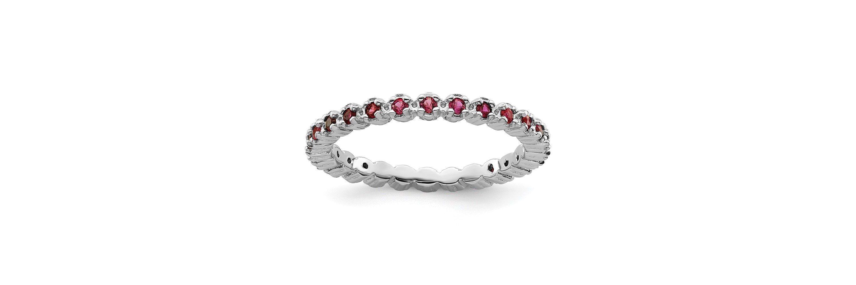 Lab Created 1/2 ct. t.w. Created Ruby Stackable Expressions Ring in Sterling Silver