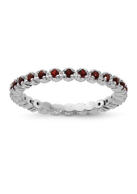 Belk & Co 1/2 ct. t.w. Garnet Stackable Expressions Ring in Sterling Silver, White, 9