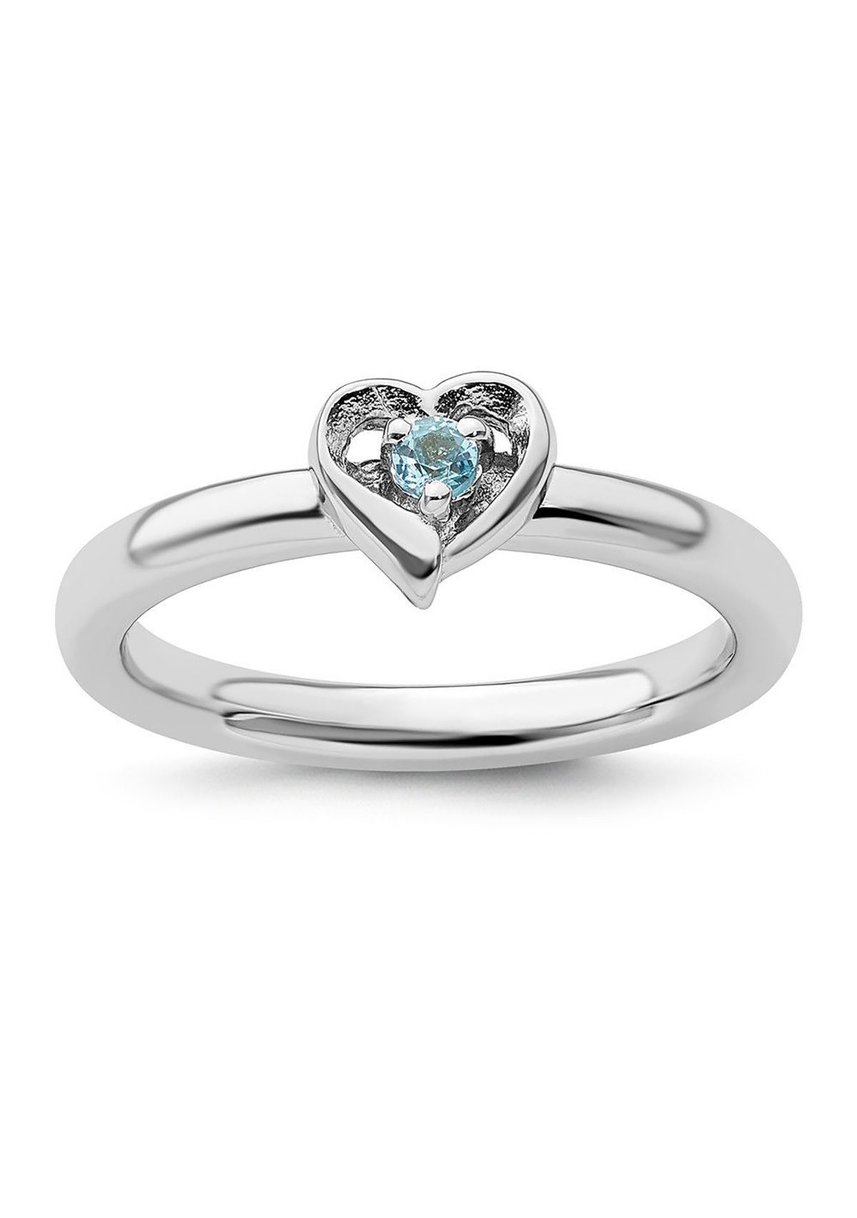 1/10 ct. t.w. Blue Topaz Stackable Expressions Heart Ring in Sterling Silver