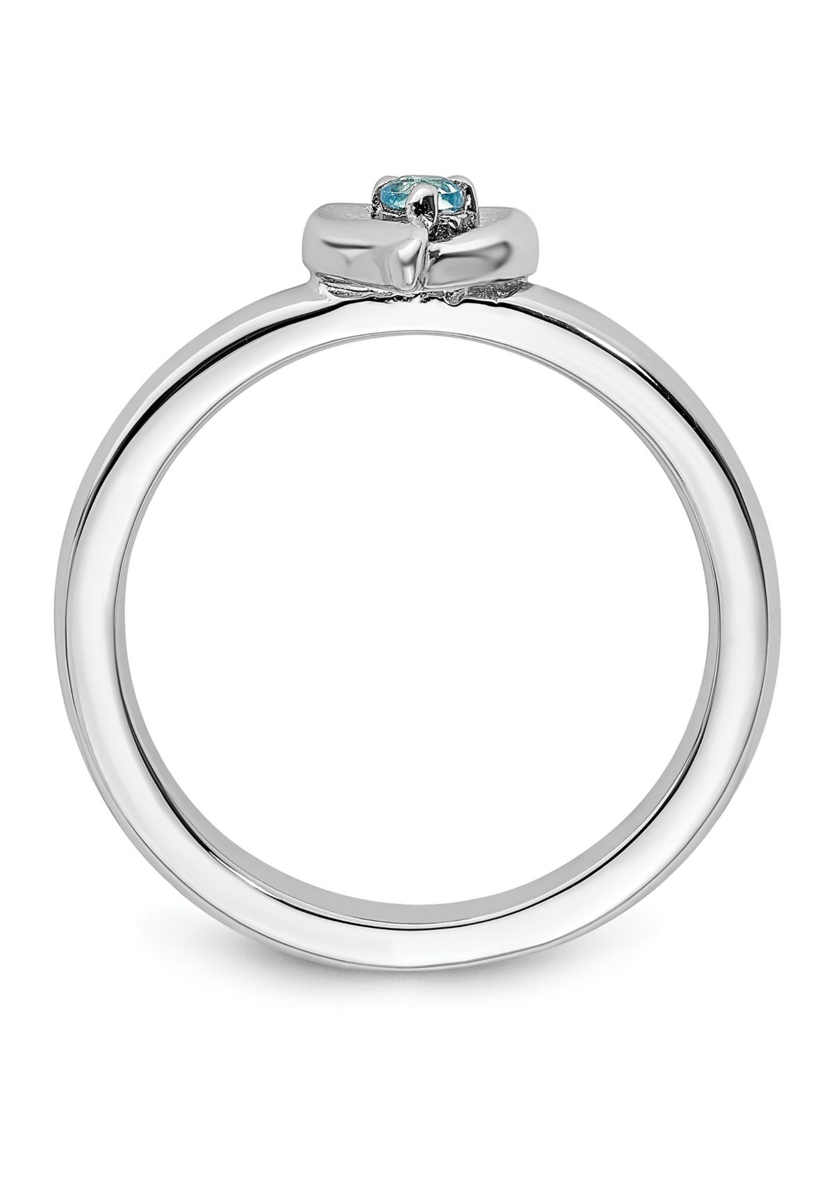 1/10 ct. t.w. Blue Topaz Stackable Expressions Heart Ring in Sterling Silver