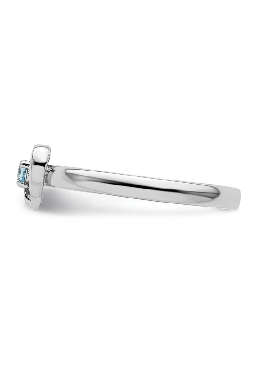 1/10 ct. t.w. Blue Topaz Stackable Expressions Heart Ring in Sterling Silver