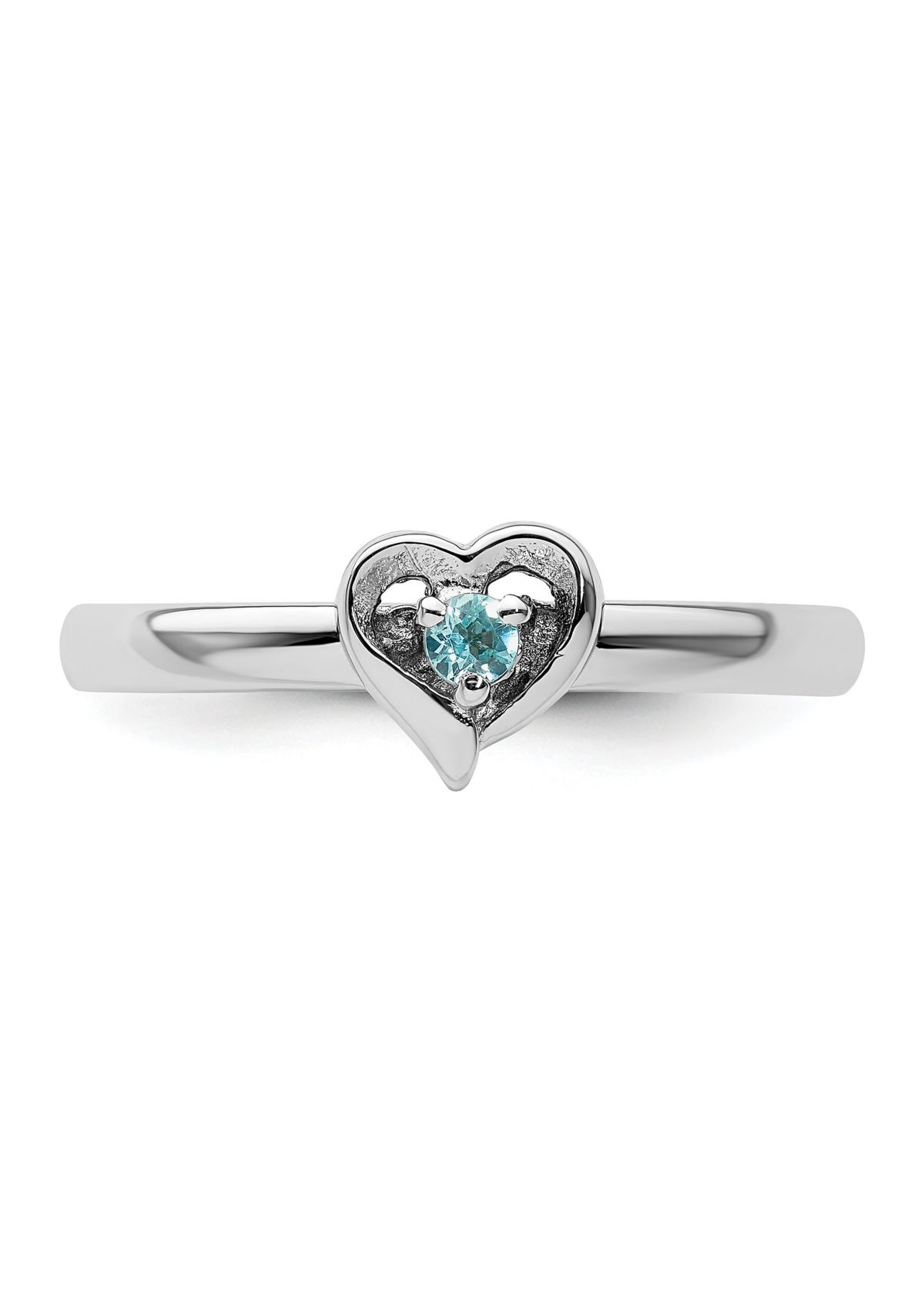 1/10 ct. t.w. Blue Topaz Stackable Expressions Heart Ring in Sterling Silver