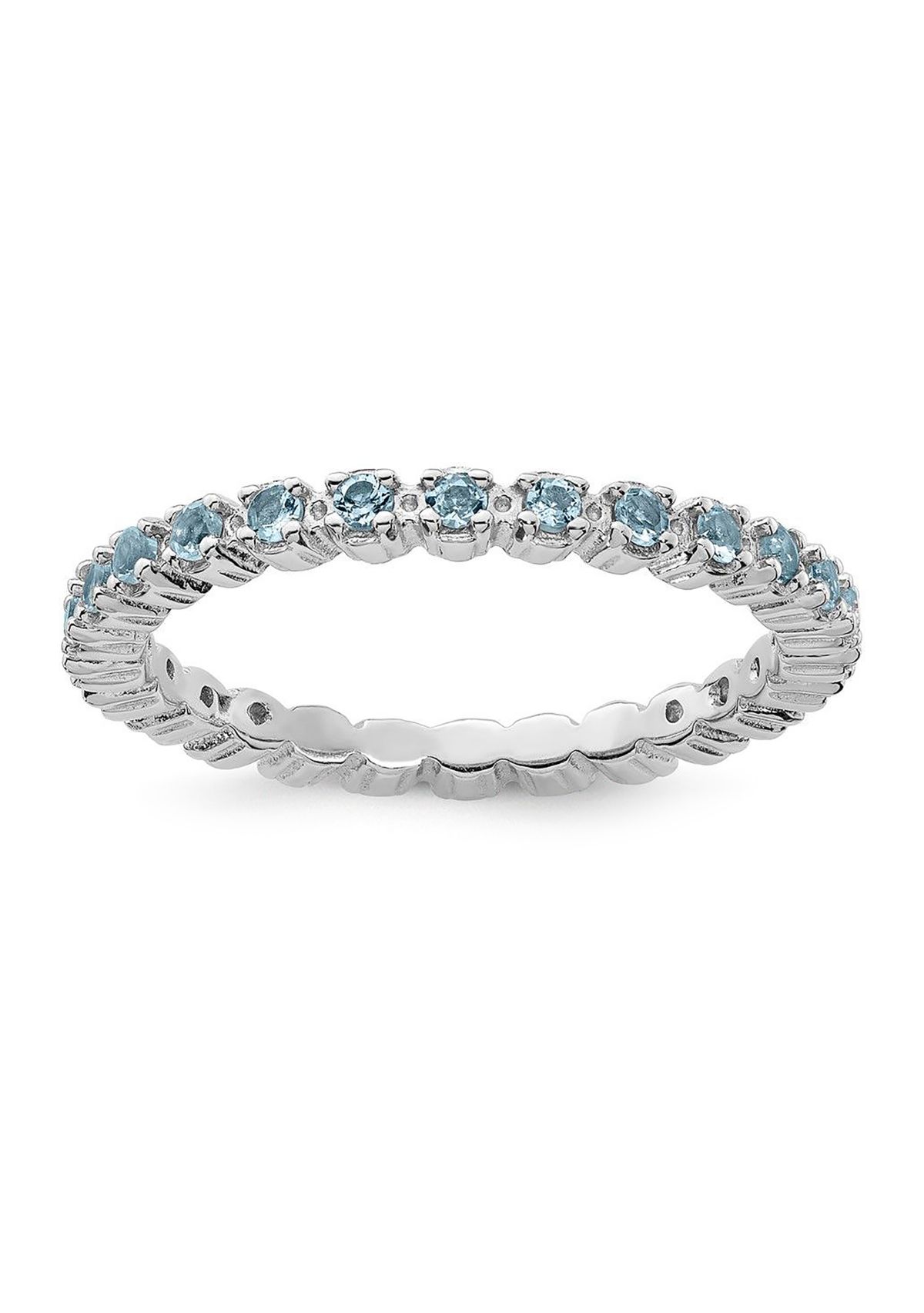 1/3 ct. t.w. Aquamarine Stackable Expressions Ring in Sterling Silver