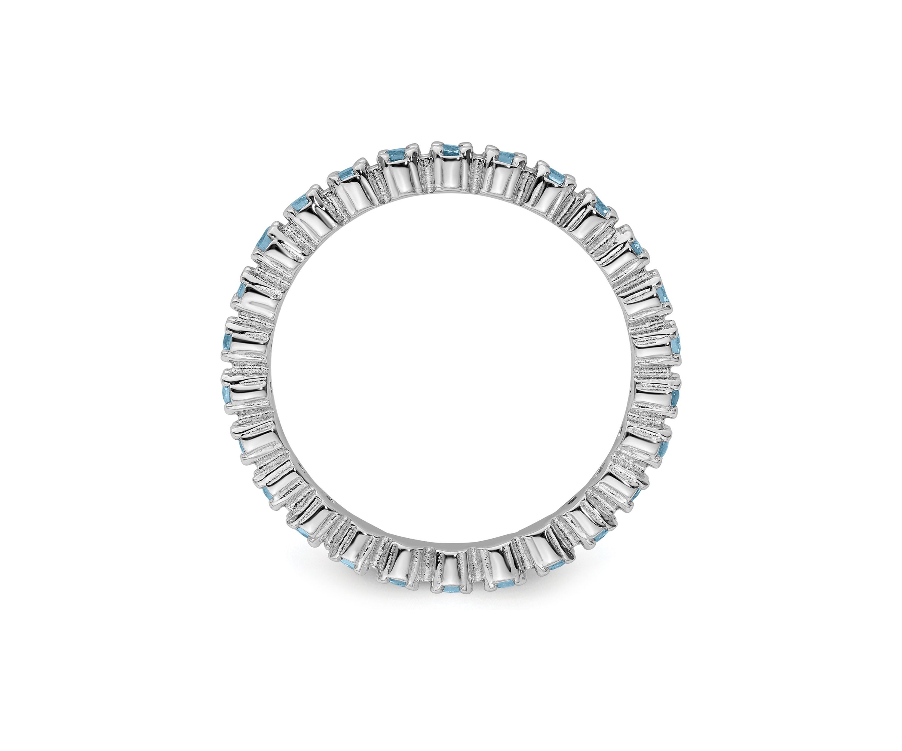 1/3 ct. t.w. Aquamarine Stackable Expressions Ring in Sterling Silver
