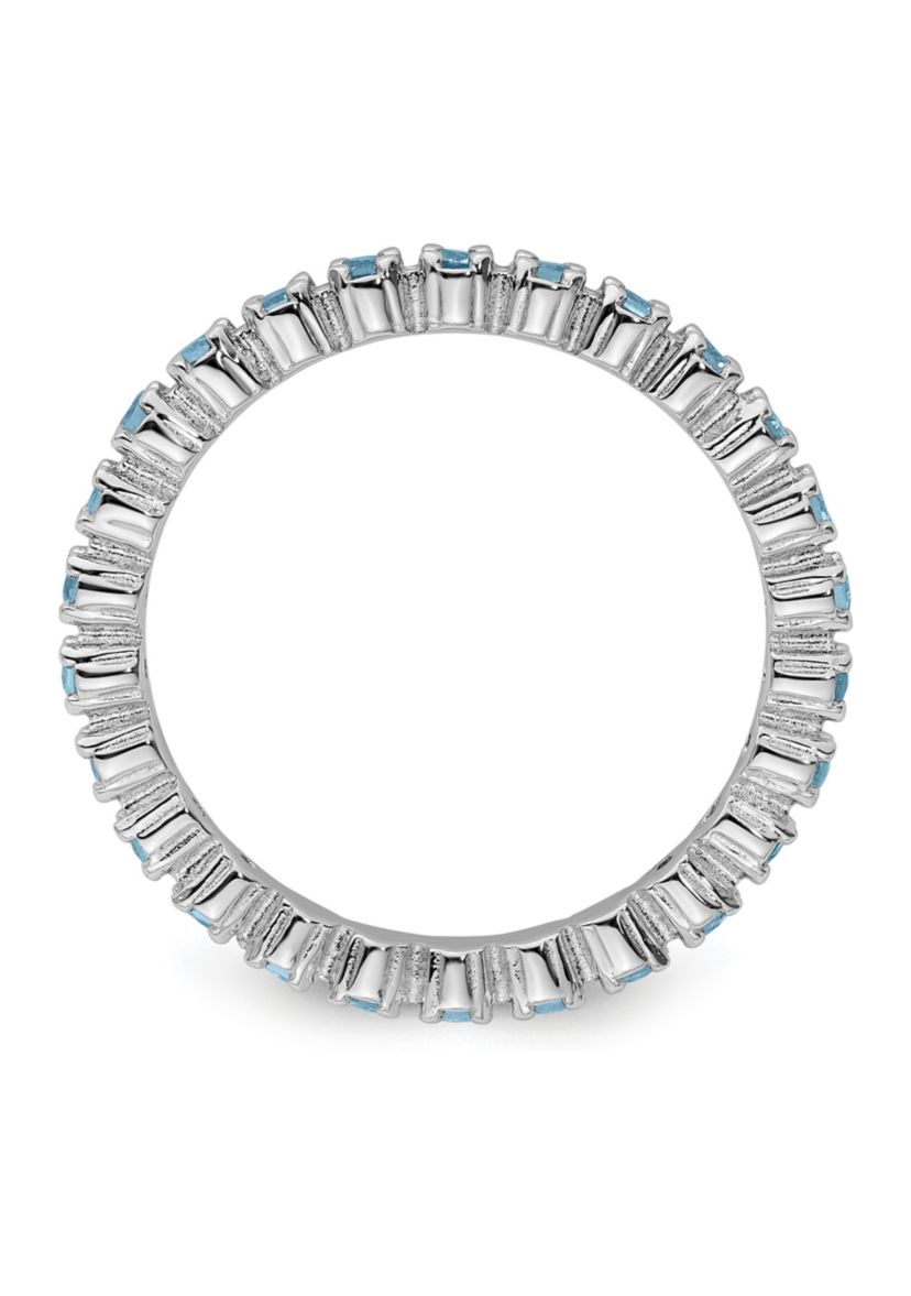 1/3 ct. t.w. Aquamarine Stackable Expressions Ring in Sterling Silver