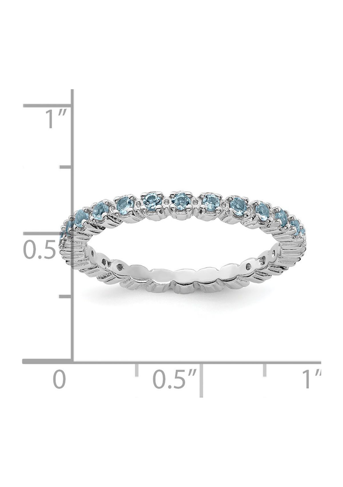 1/3 ct. t.w. Aquamarine Stackable Expressions Ring in Sterling Silver