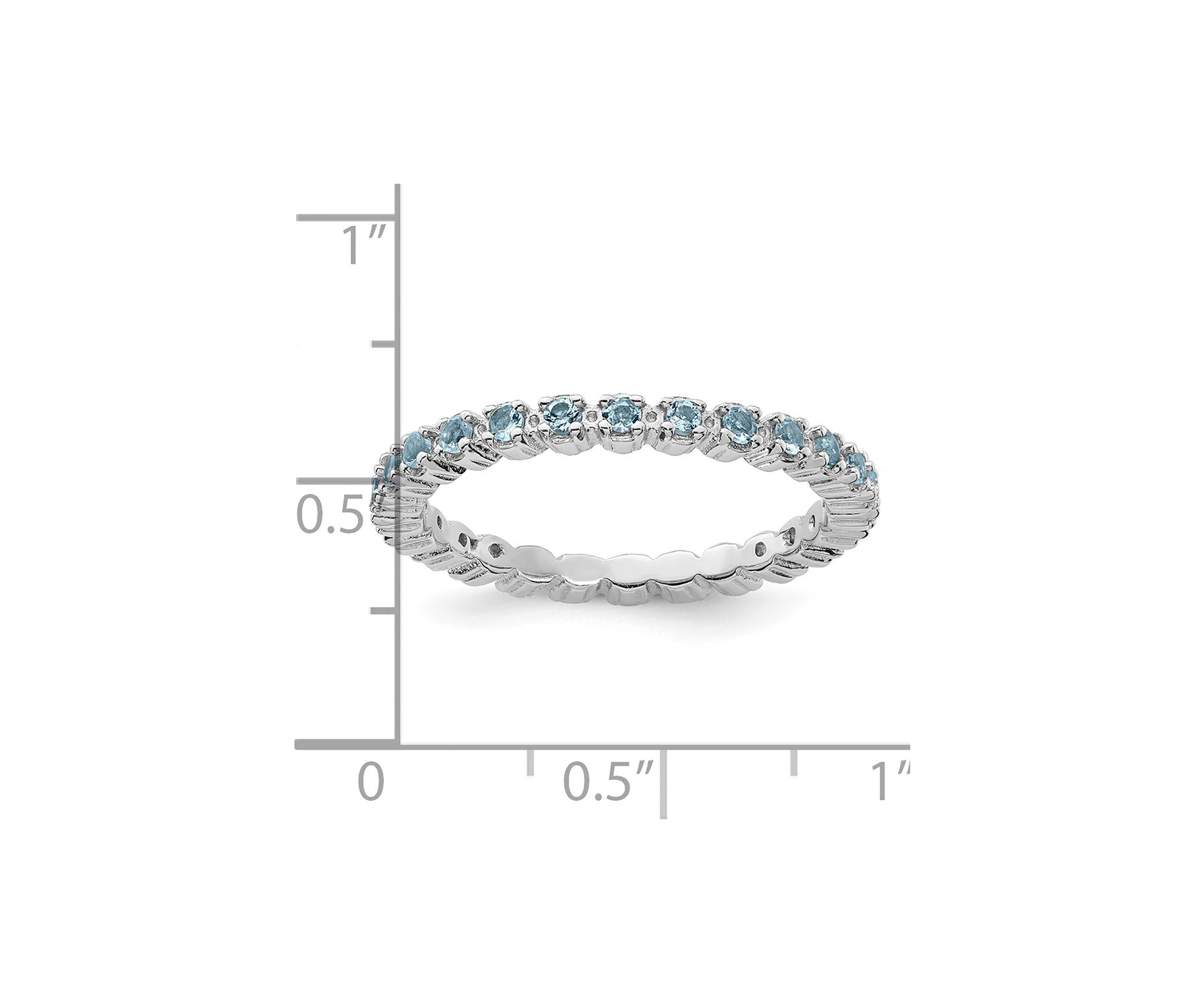 1/3 ct. t.w. Aquamarine Stackable Expressions Ring in Sterling Silver