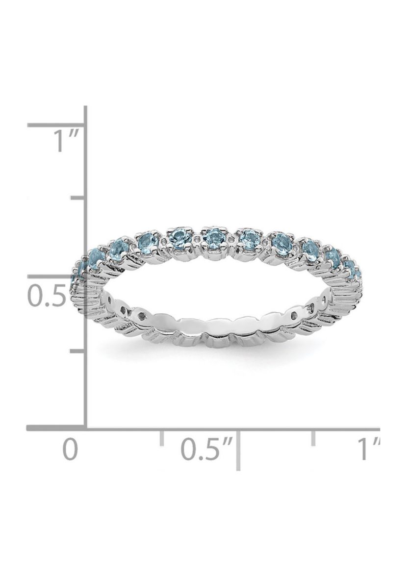 1/3 ct. t.w. Aquamarine Stackable Expressions Ring in Sterling Silver