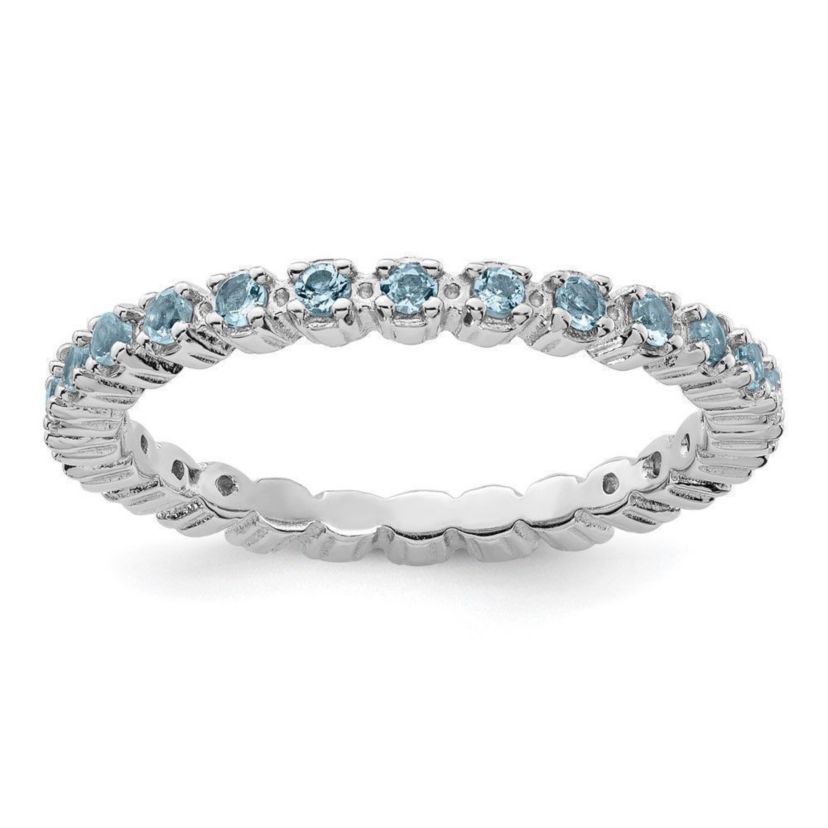 1/3 ct. t.w. Aquamarine Stackable Expressions Ring in Sterling Silver