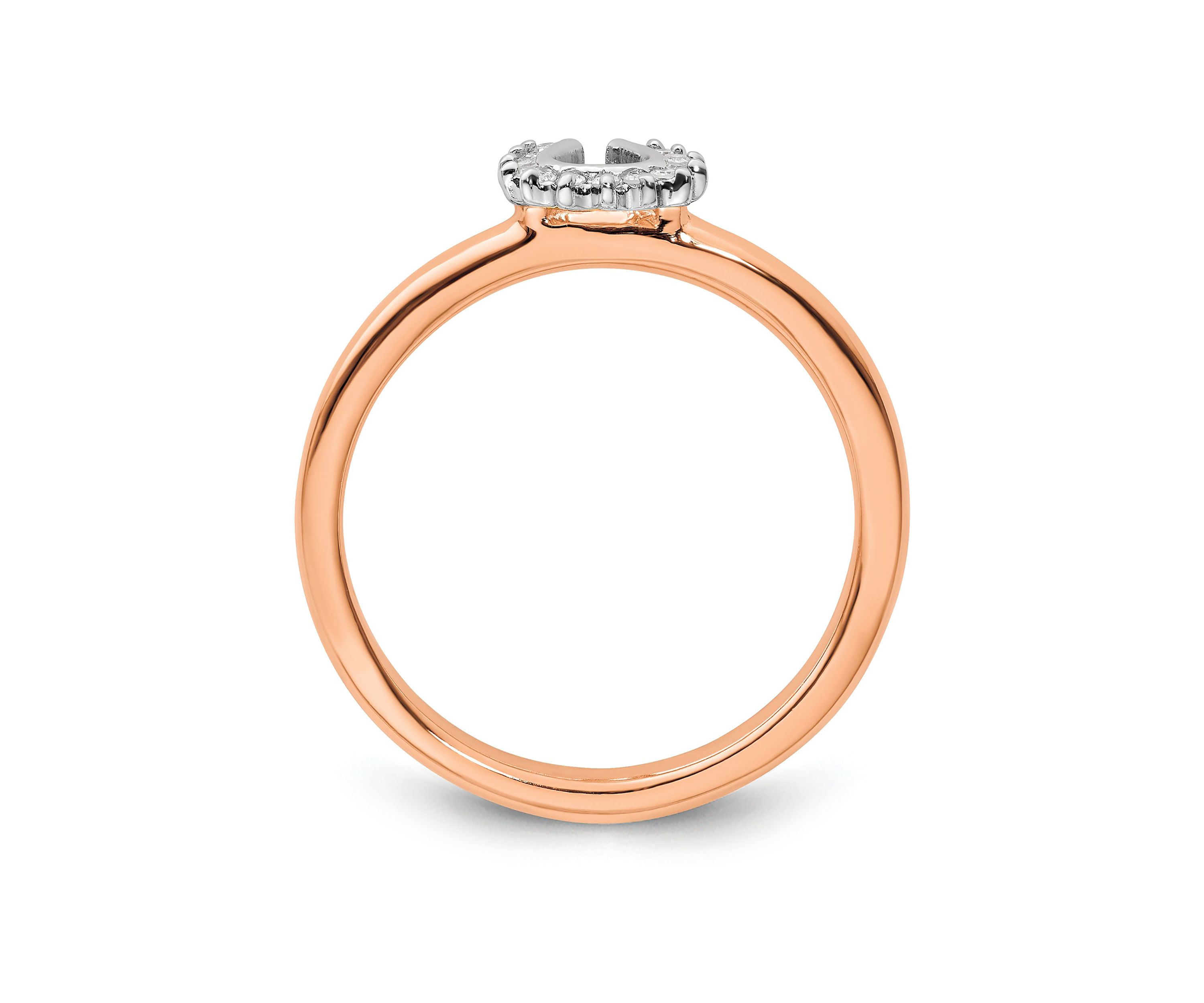 0.07 ct. t.w. Diamond Stackable Expressions Pink-plated Horseshoe Ring in Sterling Silver