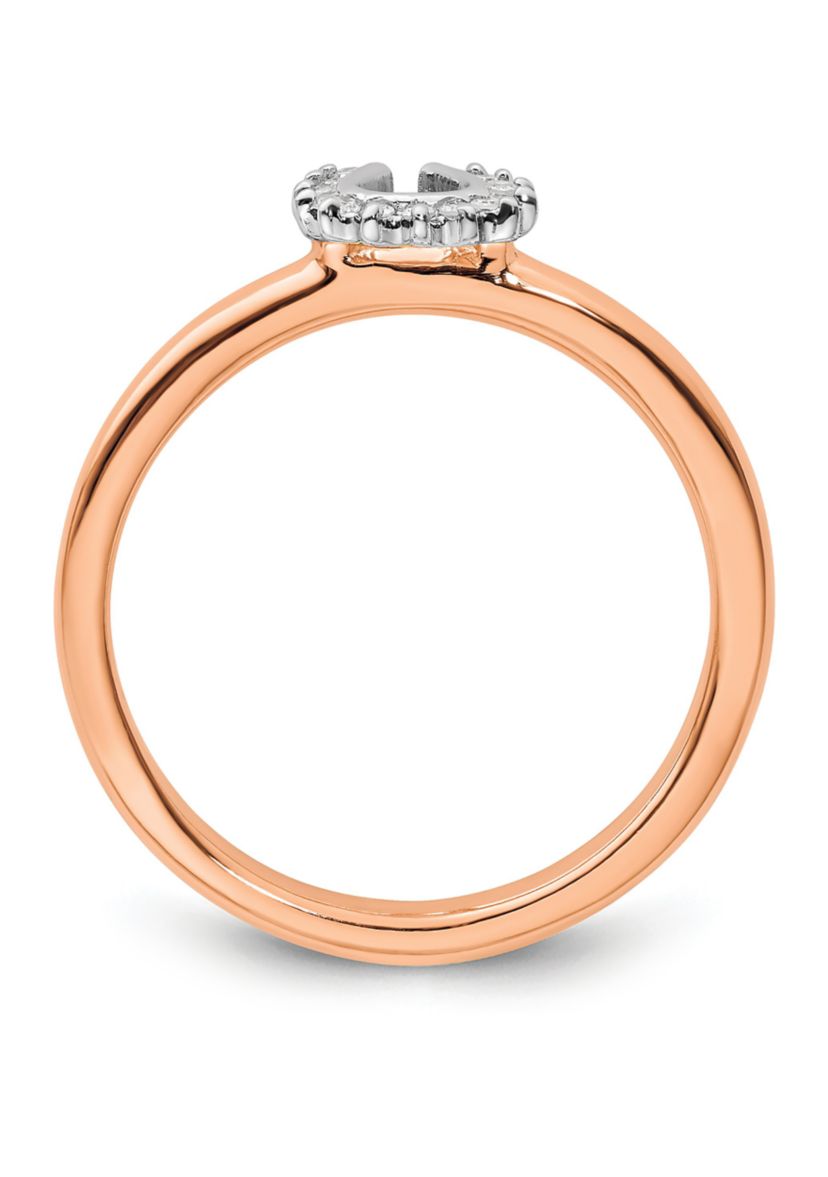 0.07 ct. t.w. Diamond Stackable Expressions Pink-plated Horseshoe Ring in Sterling Silver