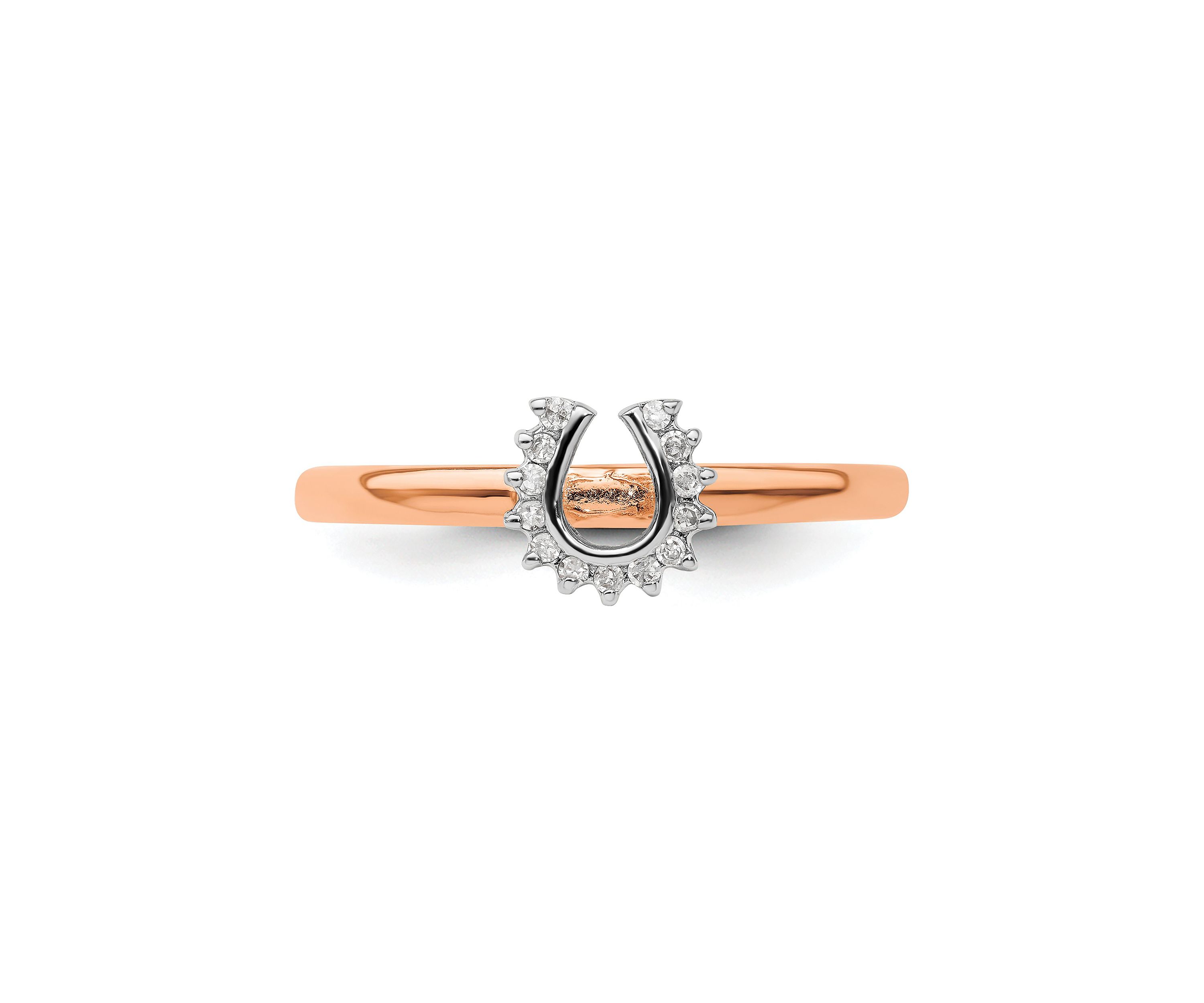 0.07 ct. t.w. Diamond Stackable Expressions Pink-plated Horseshoe Ring in Sterling Silver