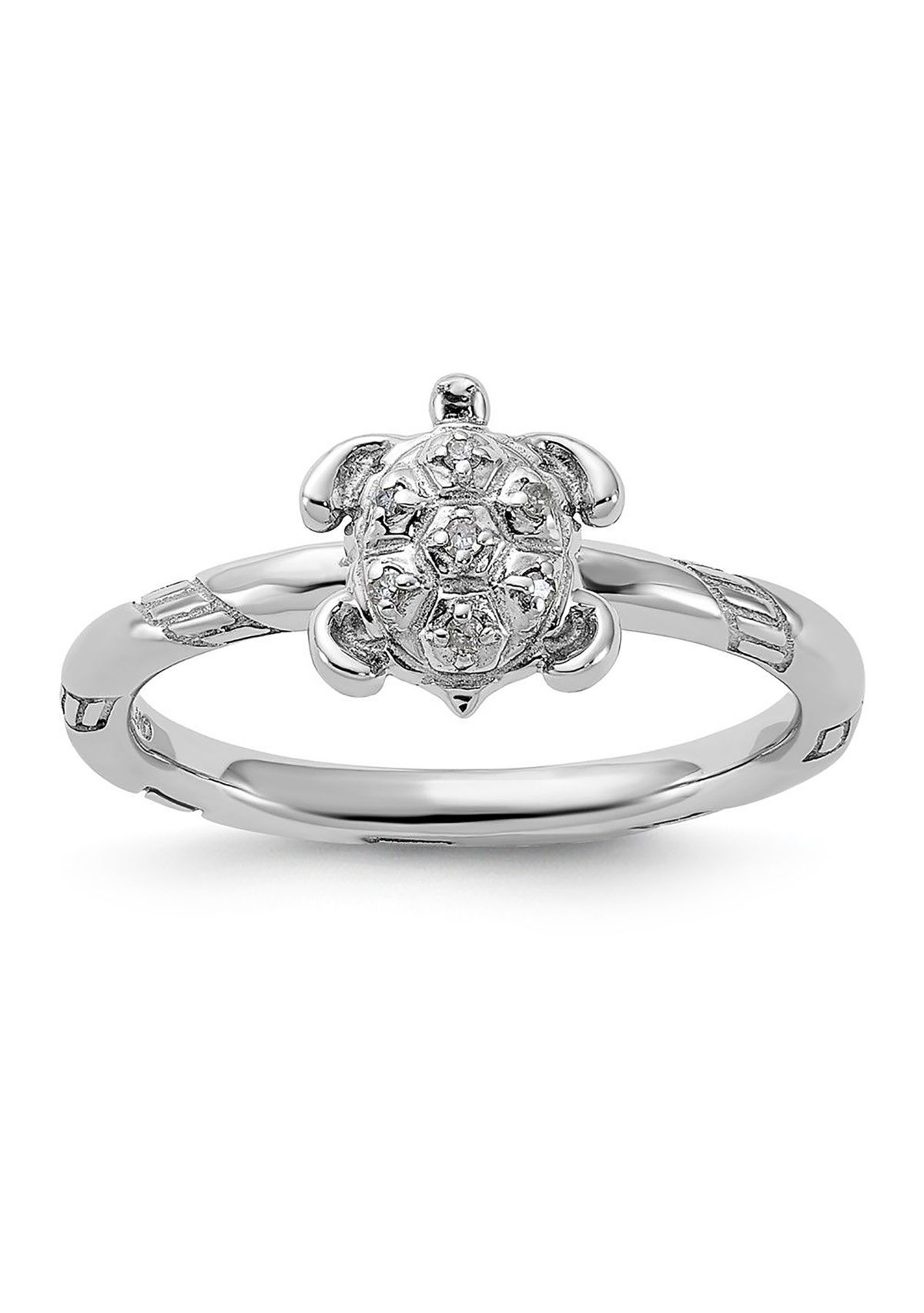0.035 ct. t.w. Diamond Stackable Expressions Turtle Ring in Sterling Silver