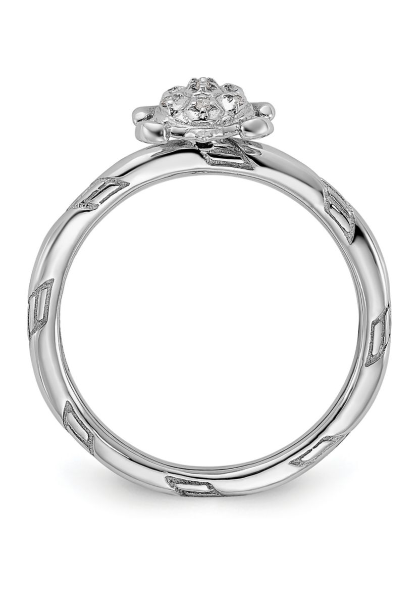 0.035 ct. t.w. Diamond Stackable Expressions Turtle Ring in Sterling Silver
