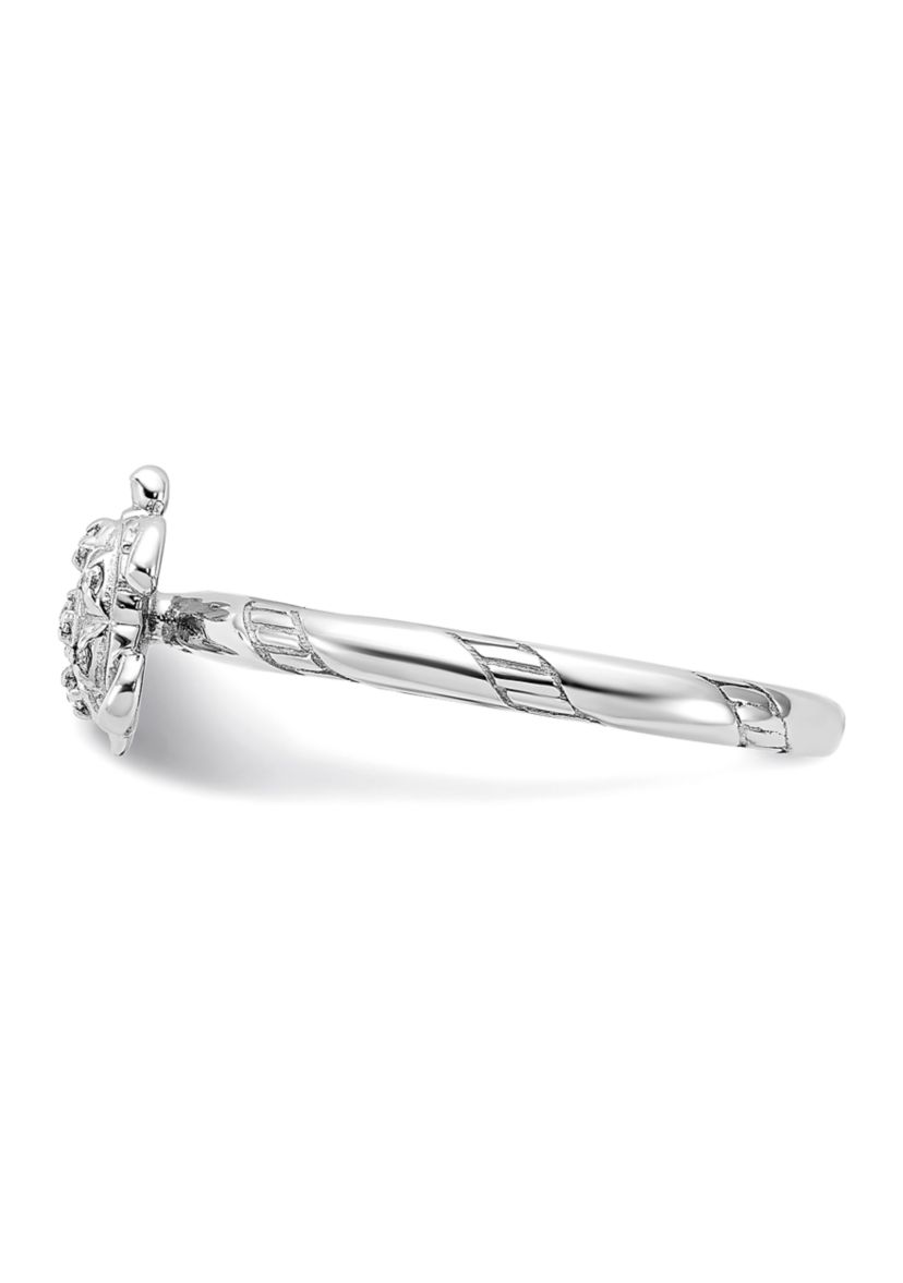 0.035 ct. t.w. Diamond Stackable Expressions Turtle Ring in Sterling Silver