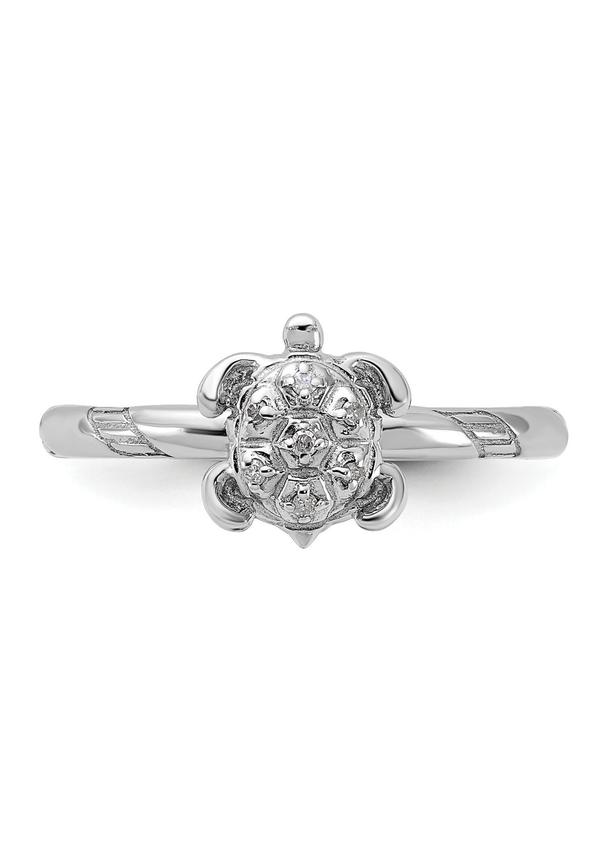 0.035 ct. t.w. Diamond Stackable Expressions Turtle Ring in Sterling Silver