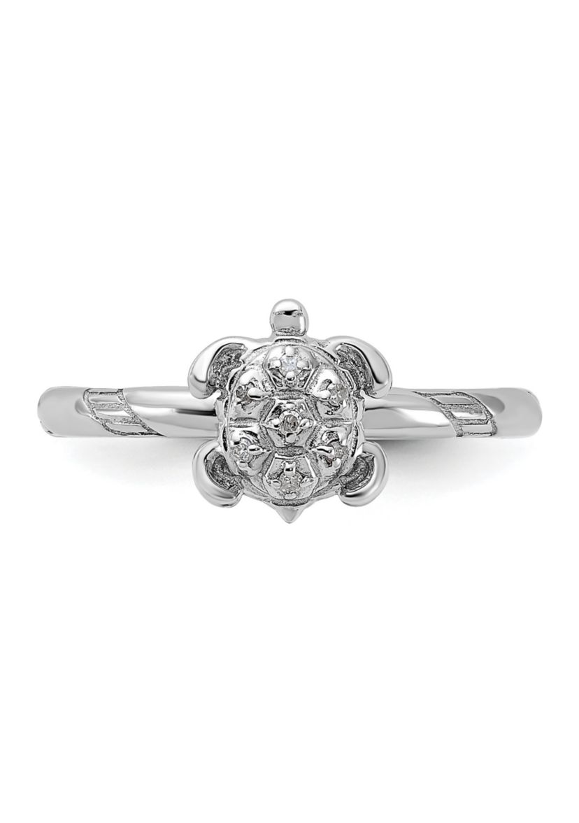 0.035 ct. t.w. Diamond Stackable Expressions Turtle Ring in Sterling Silver