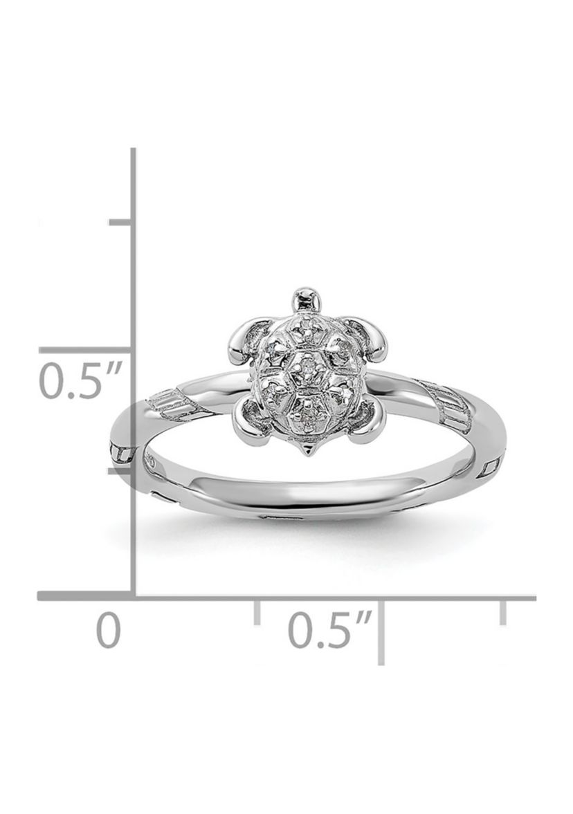 0.035 ct. t.w. Diamond Stackable Expressions Turtle Ring in Sterling Silver