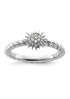 Belk & Co 0.035 ct. t.w. Diamond Stackable Expressions Star Ring in Sterling Silver