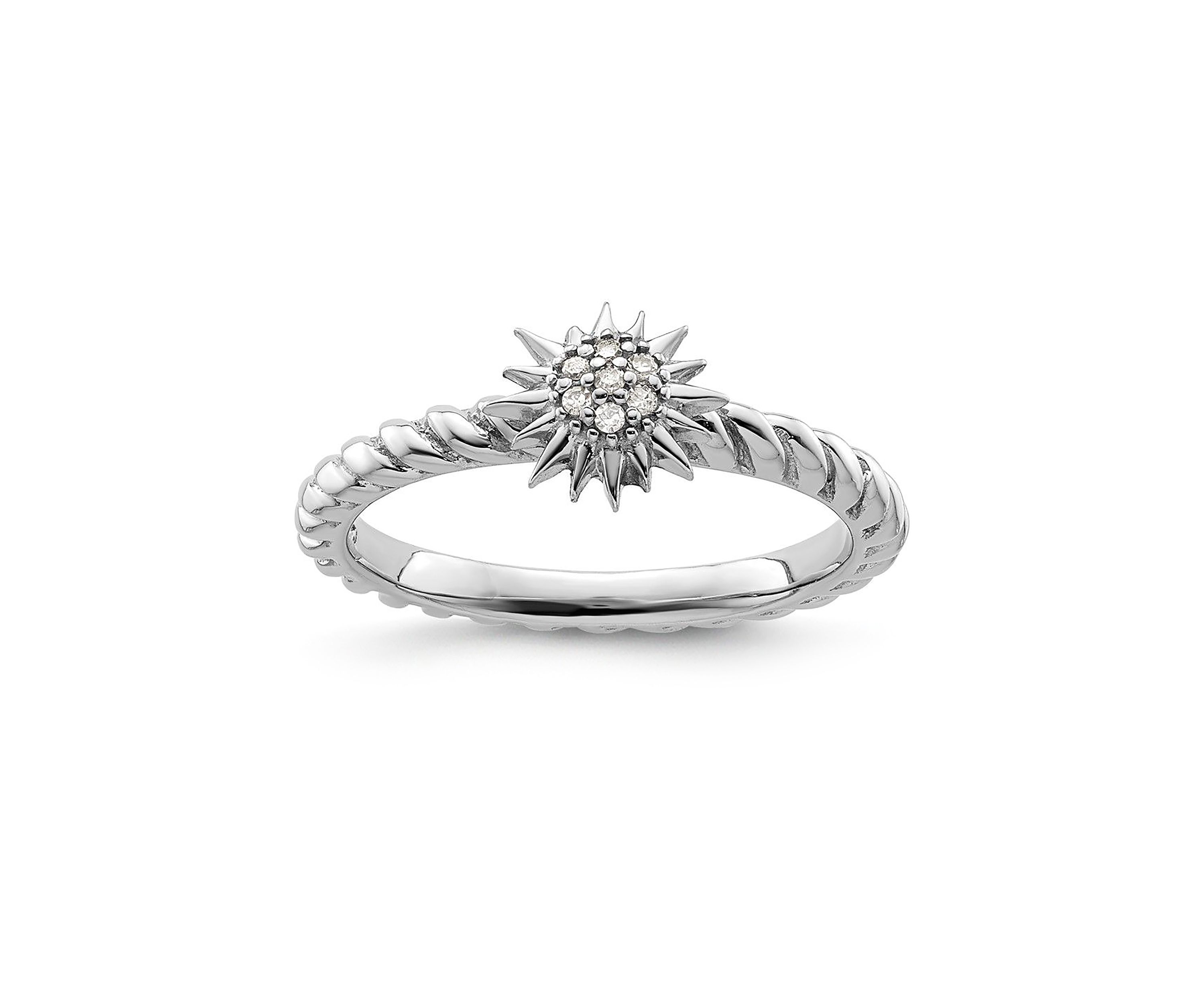 0.035 ct. t.w. Diamond Stackable Expressions Star Ring in Sterling Silver