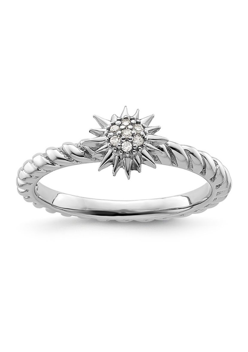 0.035 ct. t.w. Diamond Stackable Expressions Star Ring in Sterling Silver