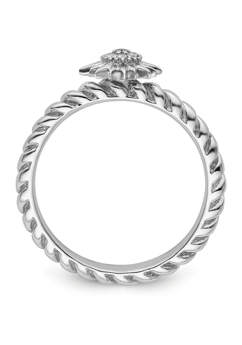 0.035 ct. t.w. Diamond Stackable Expressions Star Ring in Sterling Silver