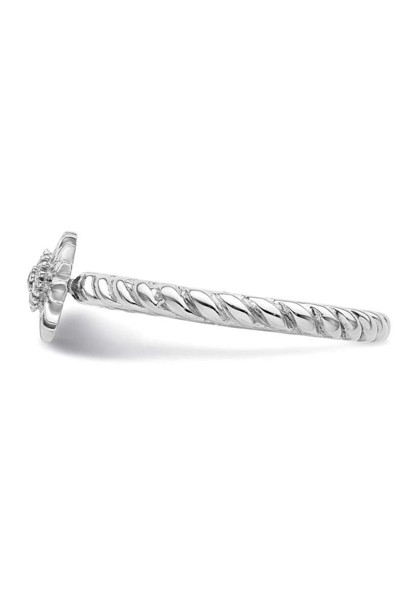 0.035 ct. t.w. Diamond Stackable Expressions Star Ring in Sterling Silver