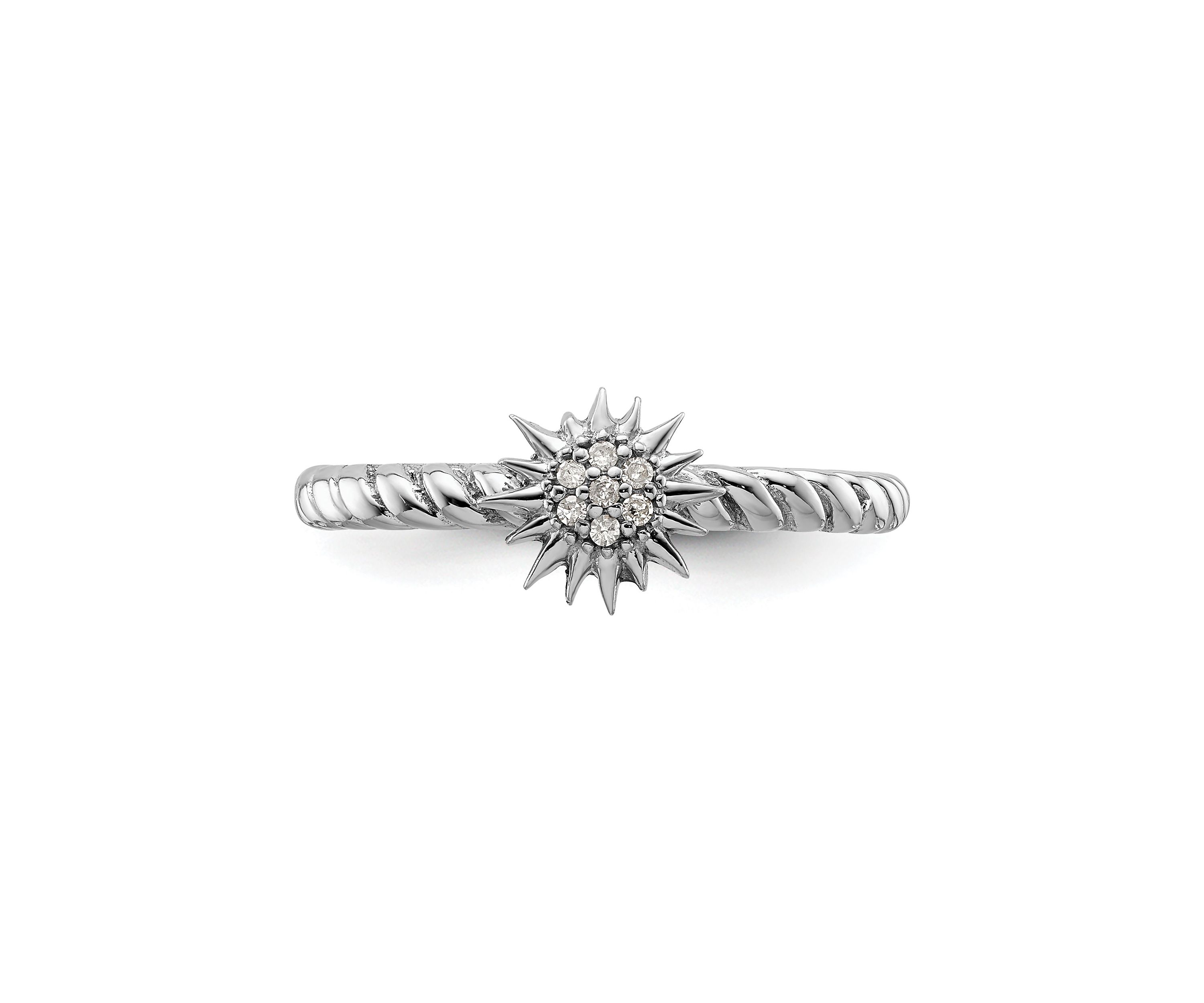 0.035 ct. t.w. Diamond Stackable Expressions Star Ring in Sterling Silver