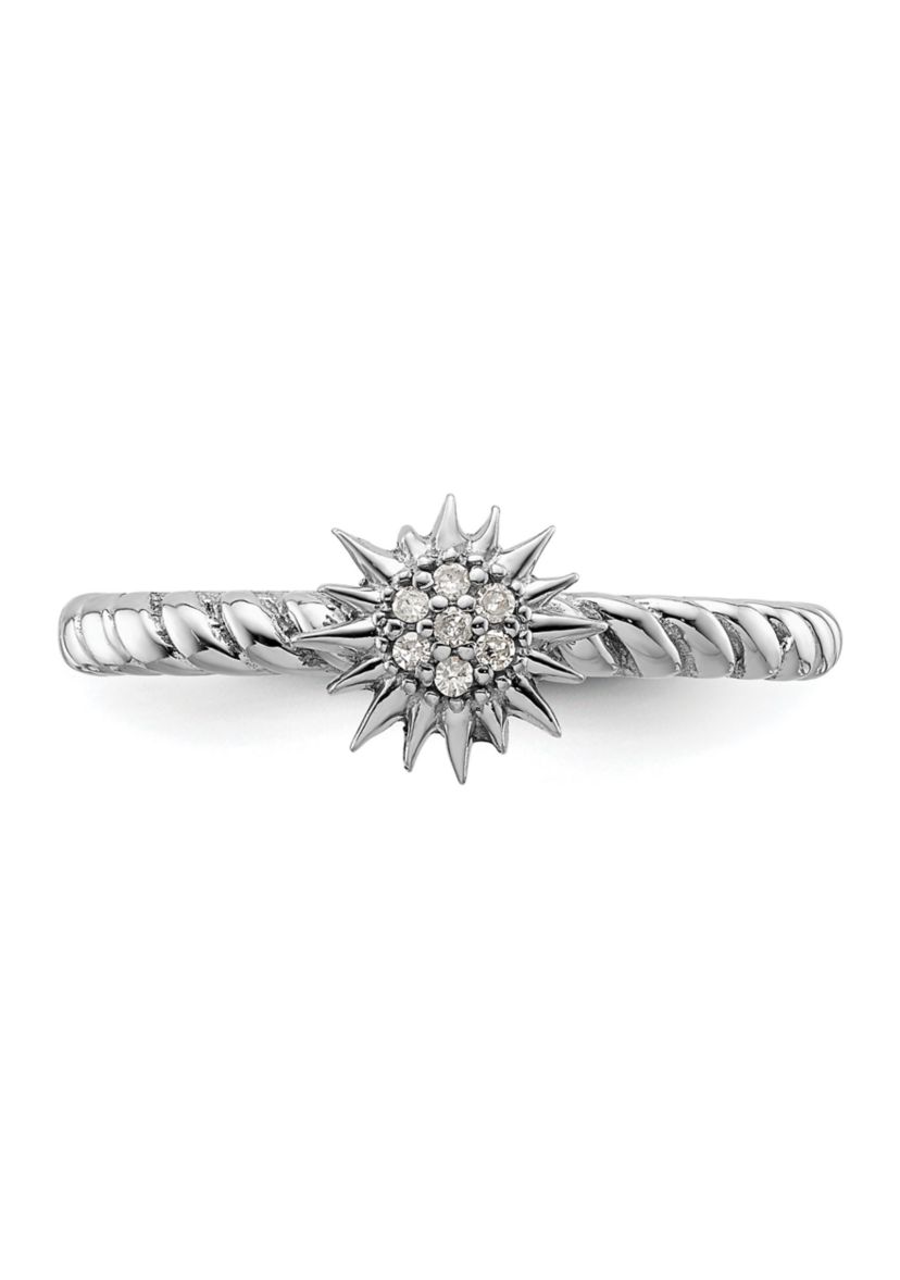 0.035 ct. t.w. Diamond Stackable Expressions Star Ring in Sterling Silver