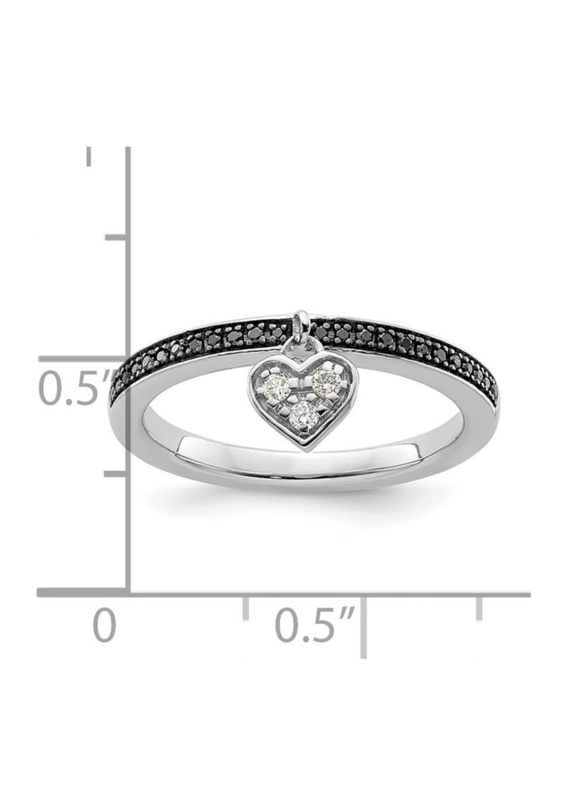 1/8 ct. t.w. Black and White Diamond Stackable Expressions Heart Ring in Sterling Silver