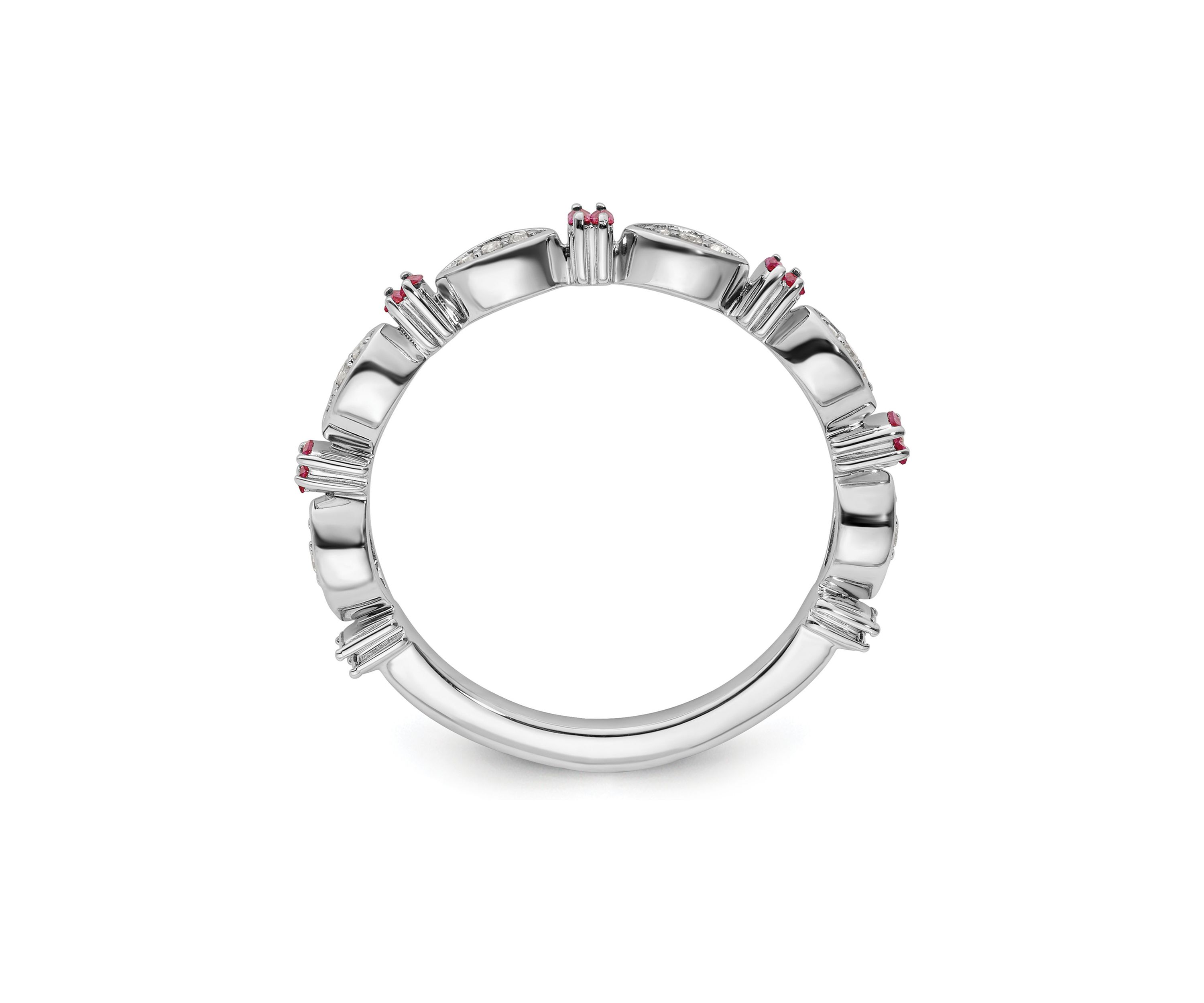 1/8 ct. t.w. Lab Created Ruby and 1/10 ct. t.w. Diamond Stackable Expressions Ring in Sterling Silver