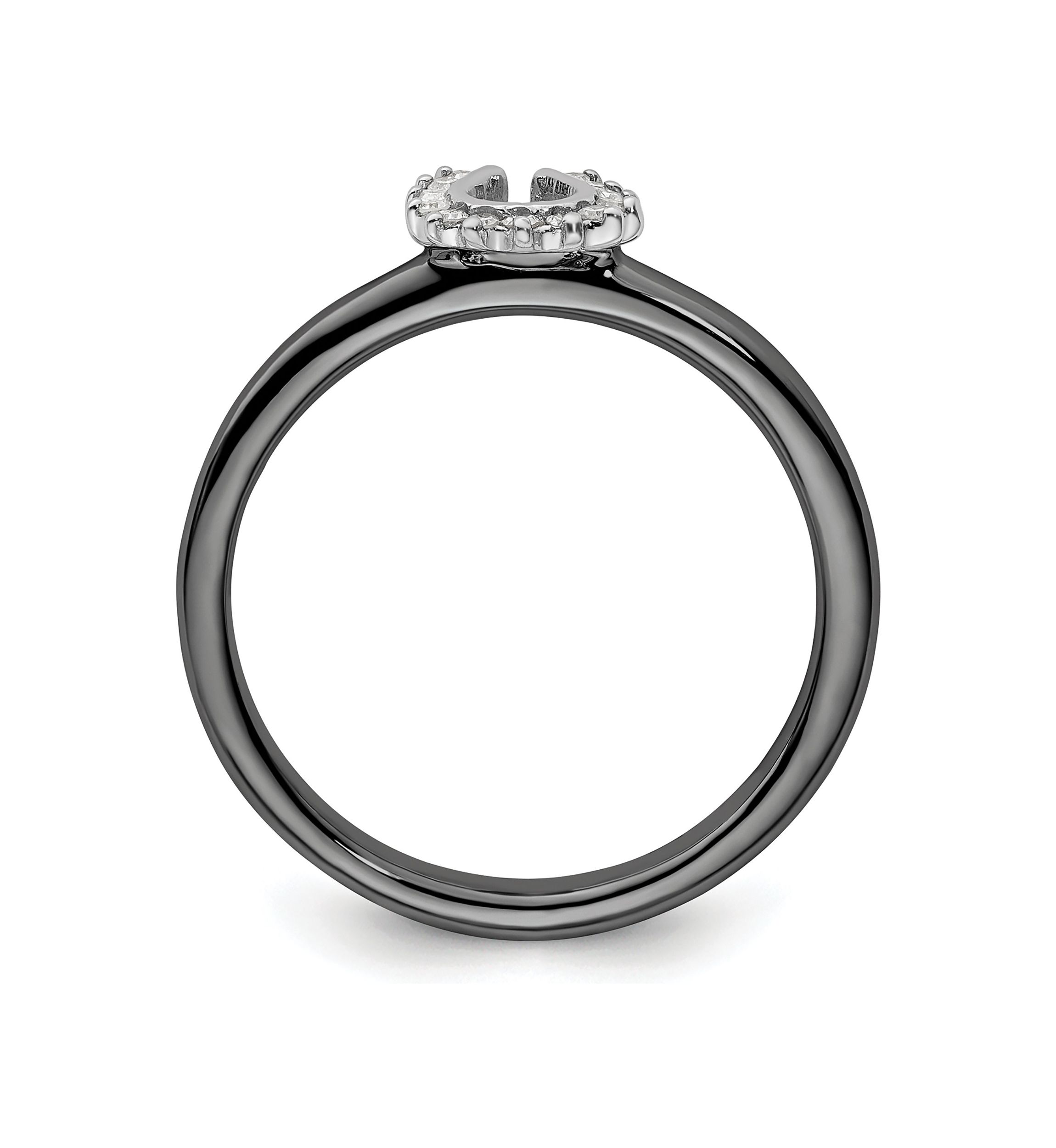 1/10 ct. t.w. Diamond Stackable Expressions Black-plated Horseshoe Ring in Sterling Silver