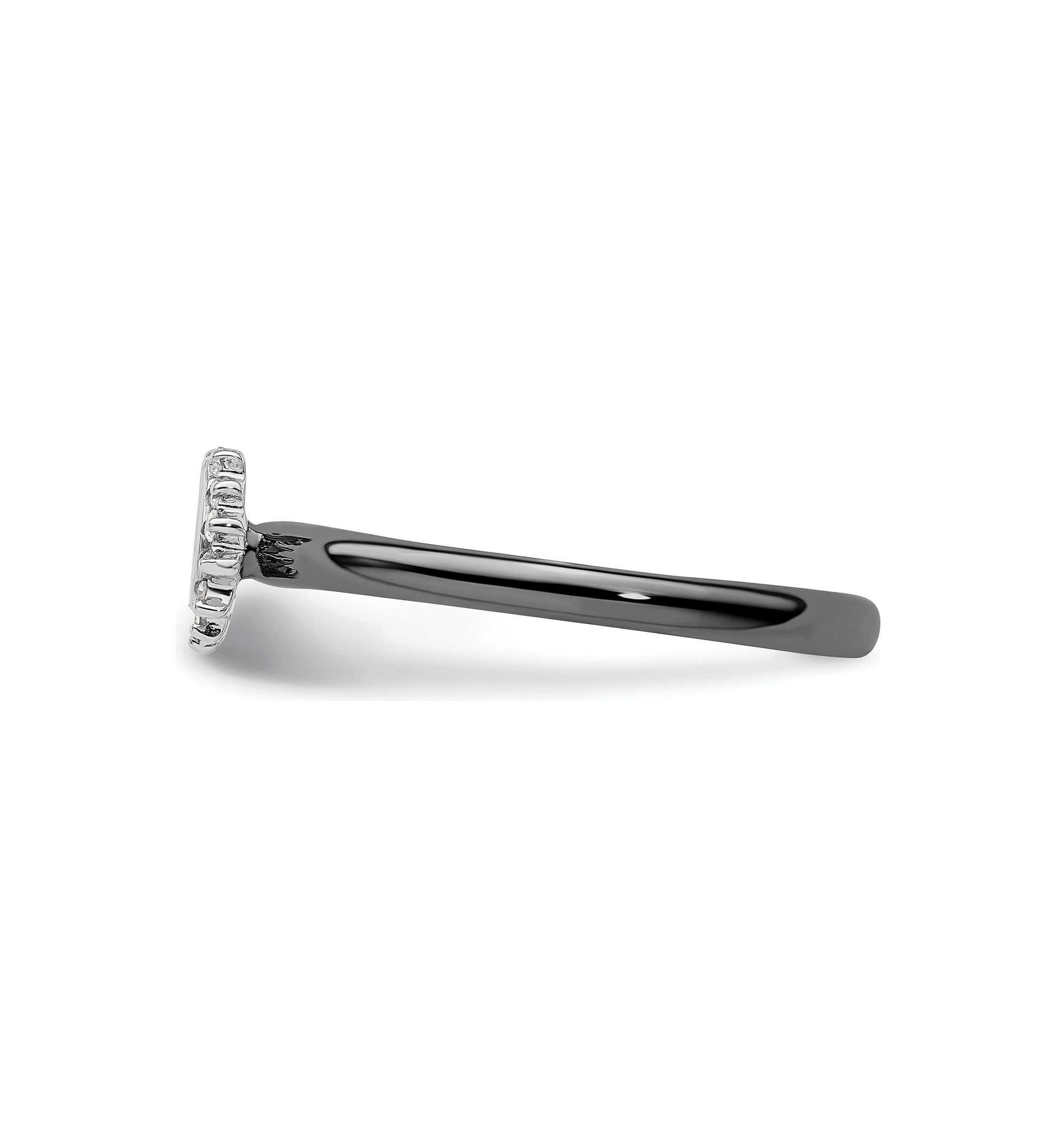 1/10 ct. t.w. Diamond Stackable Expressions Black-plated Horseshoe Ring in Sterling Silver