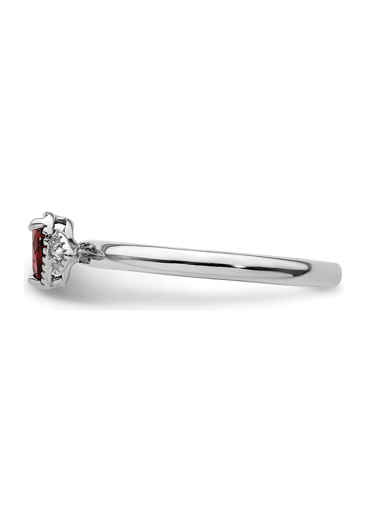1/2 ct. t.w. Garnet and 0.01 ct. t.w. Diamond Stackable Expressions Hearts Ring in Sterling Silver