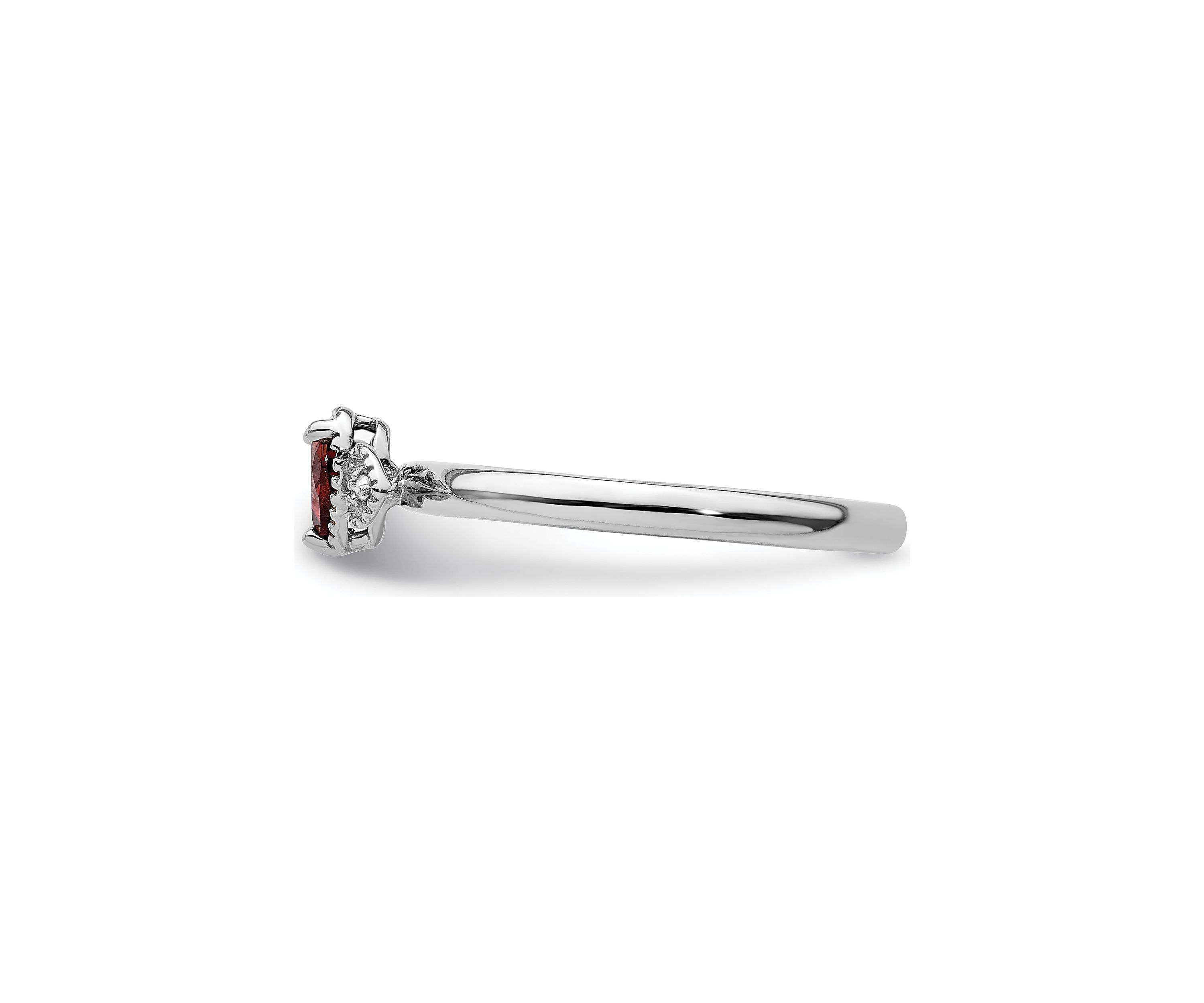 1/2 ct. t.w. Garnet and 0.01 ct. t.w. Diamond Stackable Expressions Hearts Ring in Sterling Silver