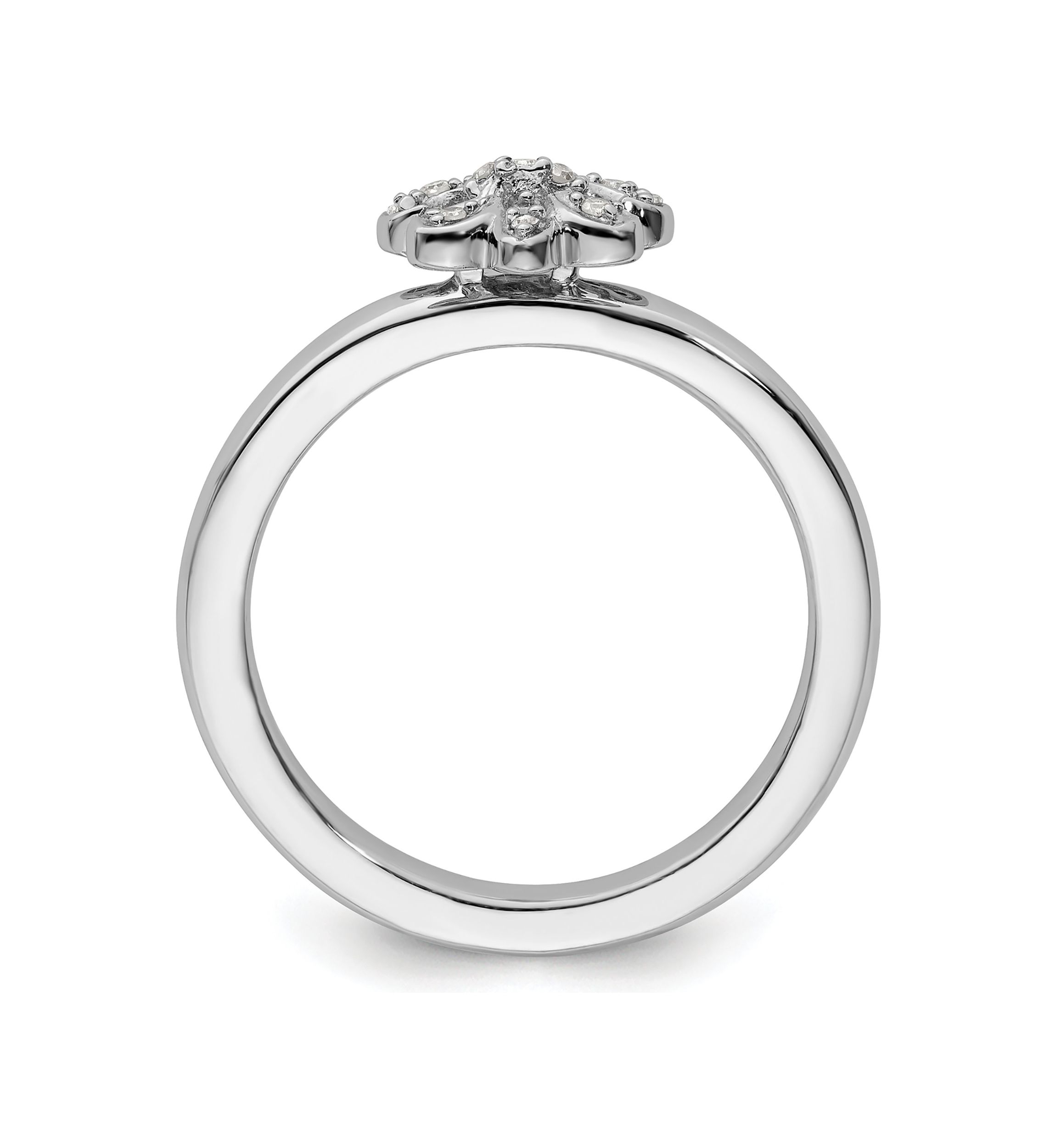 1/10 ct. t.w. Diamond Stackable Expressions Fleur De Lis Ring in Sterling Silver