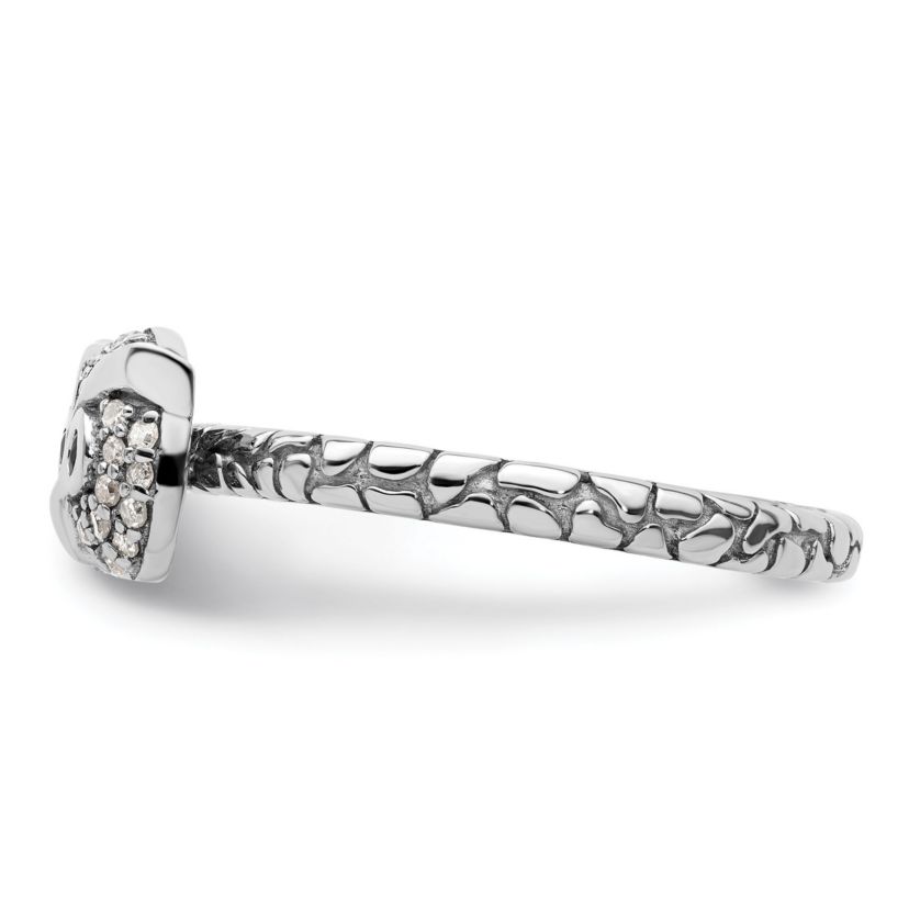 0.036 ct. t.w. Garnet and 1/8 ct. t.w. Diamond Stackable Expressions Owl Ring in Sterling Silver