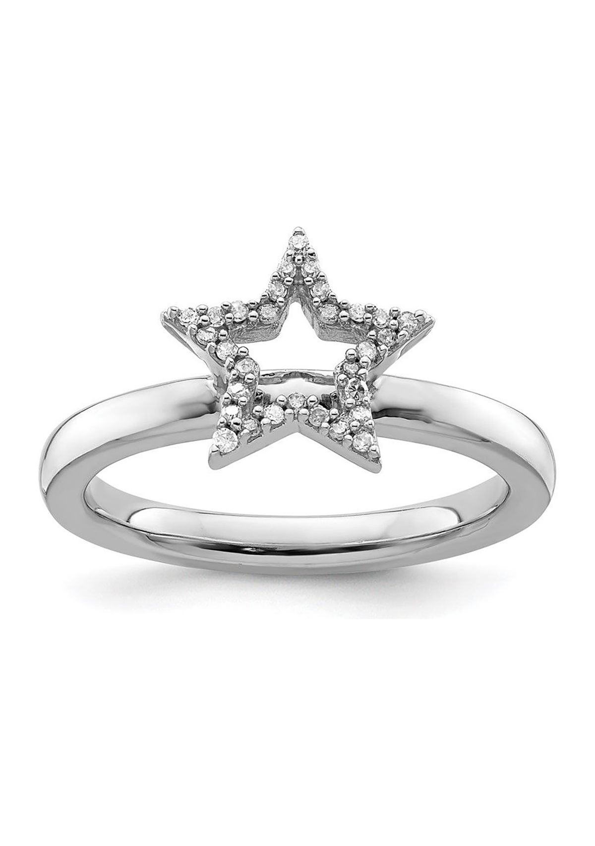 1/10 ct. t.w. Diamond Stackable Expressions Star Ring in Sterling Silver