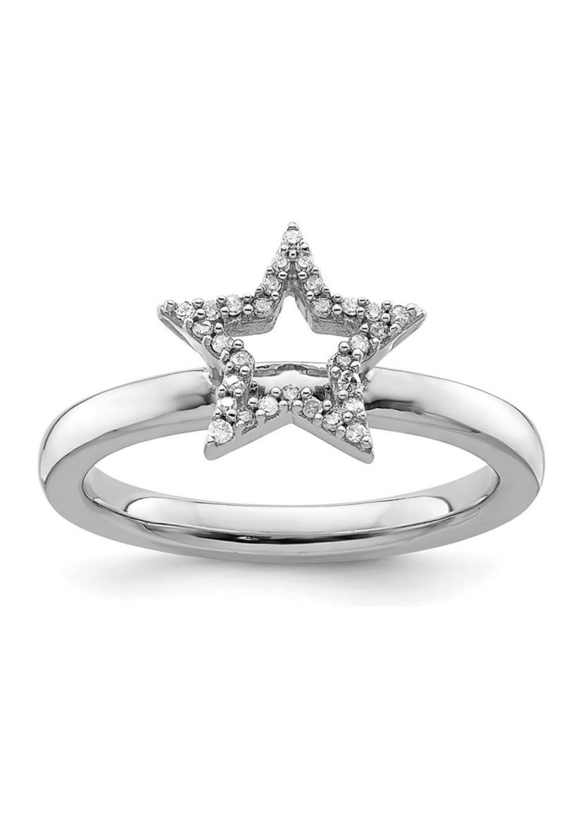 1/10 ct. t.w. Diamond Stackable Expressions Star Ring in Sterling Silver