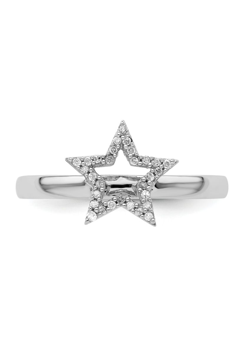 1/10 ct. t.w. Diamond Stackable Expressions Star Ring in Sterling Silver