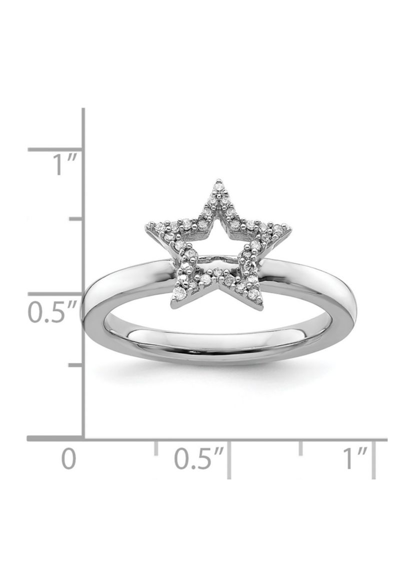 1/10 ct. t.w. Diamond Stackable Expressions Star Ring in Sterling Silver