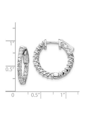 ct. t.w. Diamond Hoop Earrings 14K Gold