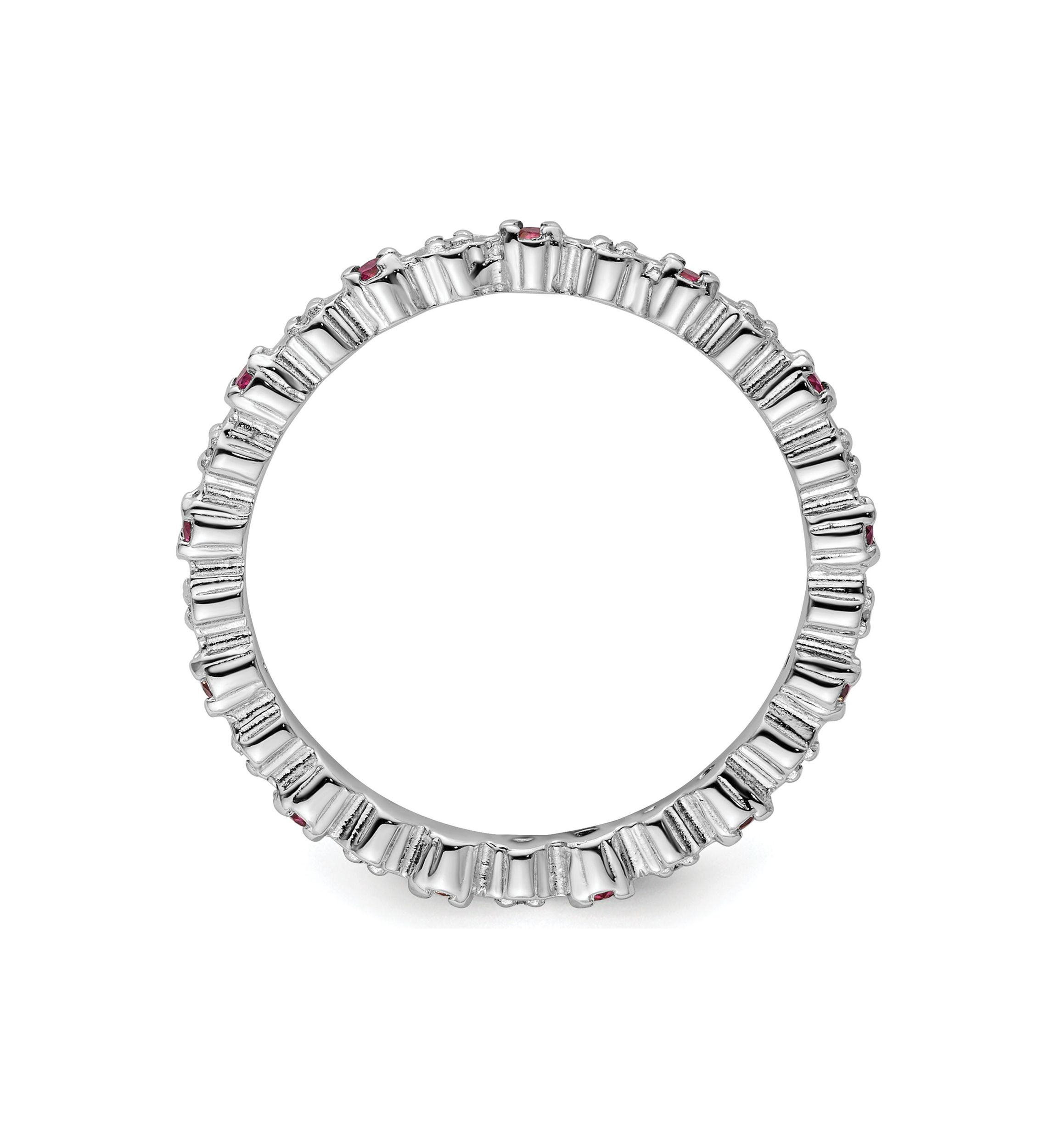 1/3 ct. t.w. Garnet and 1/10 ct. t.w. Diamond Rhodium Plated Ring in Sterling Silver