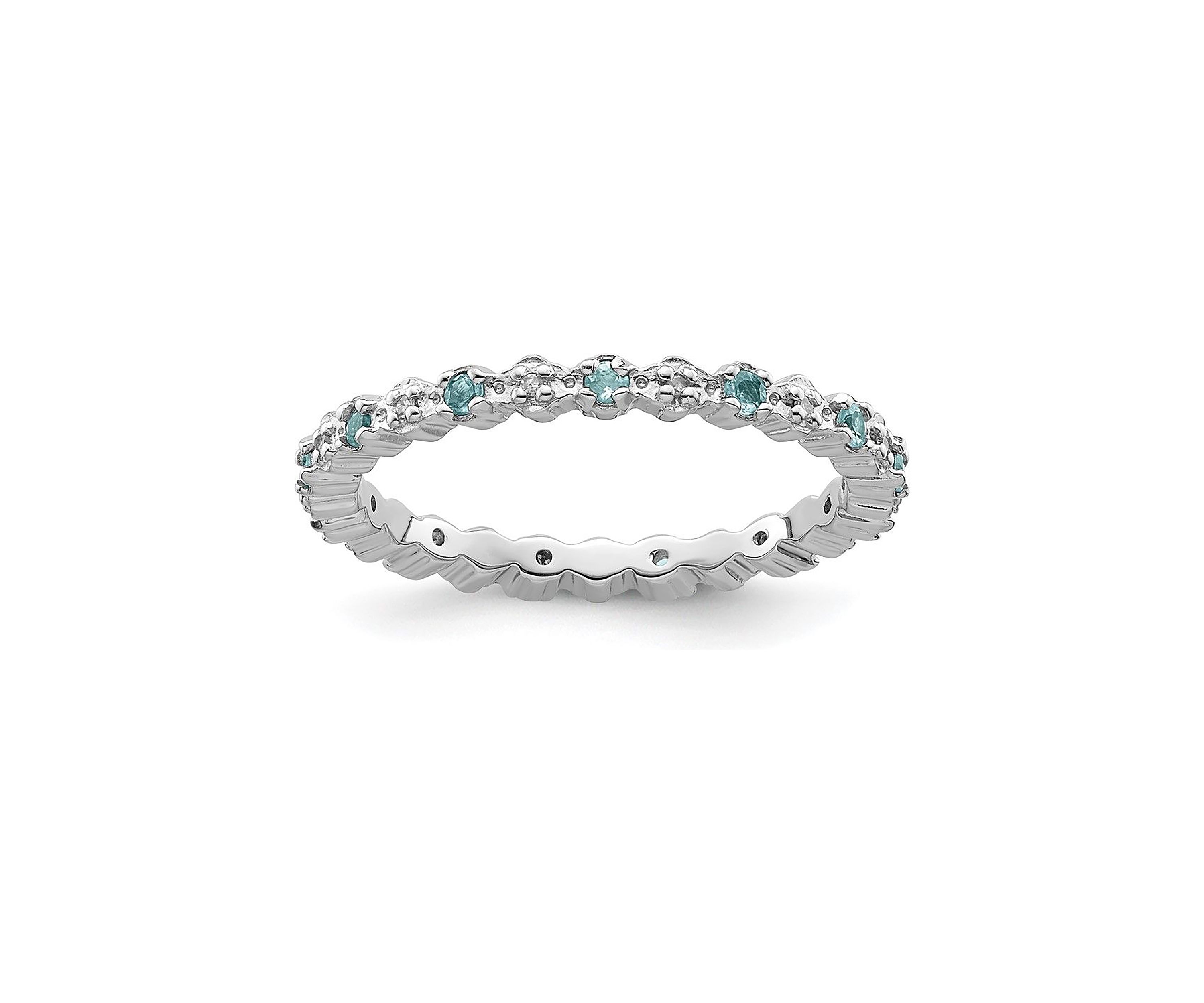 1/4 ct. t.w. Blue Topaz and 1/10 ct. t.w. Diamond Stackable Expressions Ring in Sterling Silver