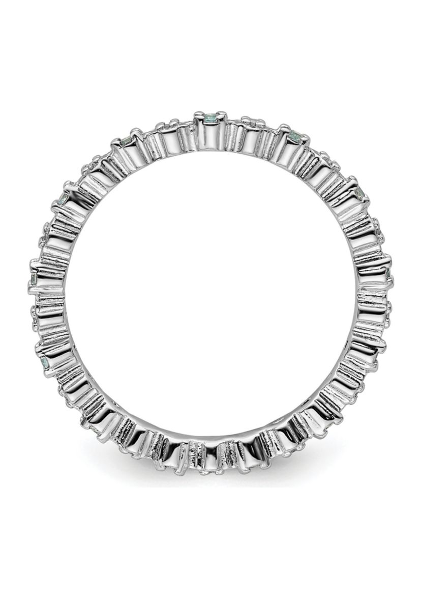 1/4 ct. t.w. Blue Topaz and 1/10 ct. t.w. Diamond Stackable Expressions Ring in Sterling Silver