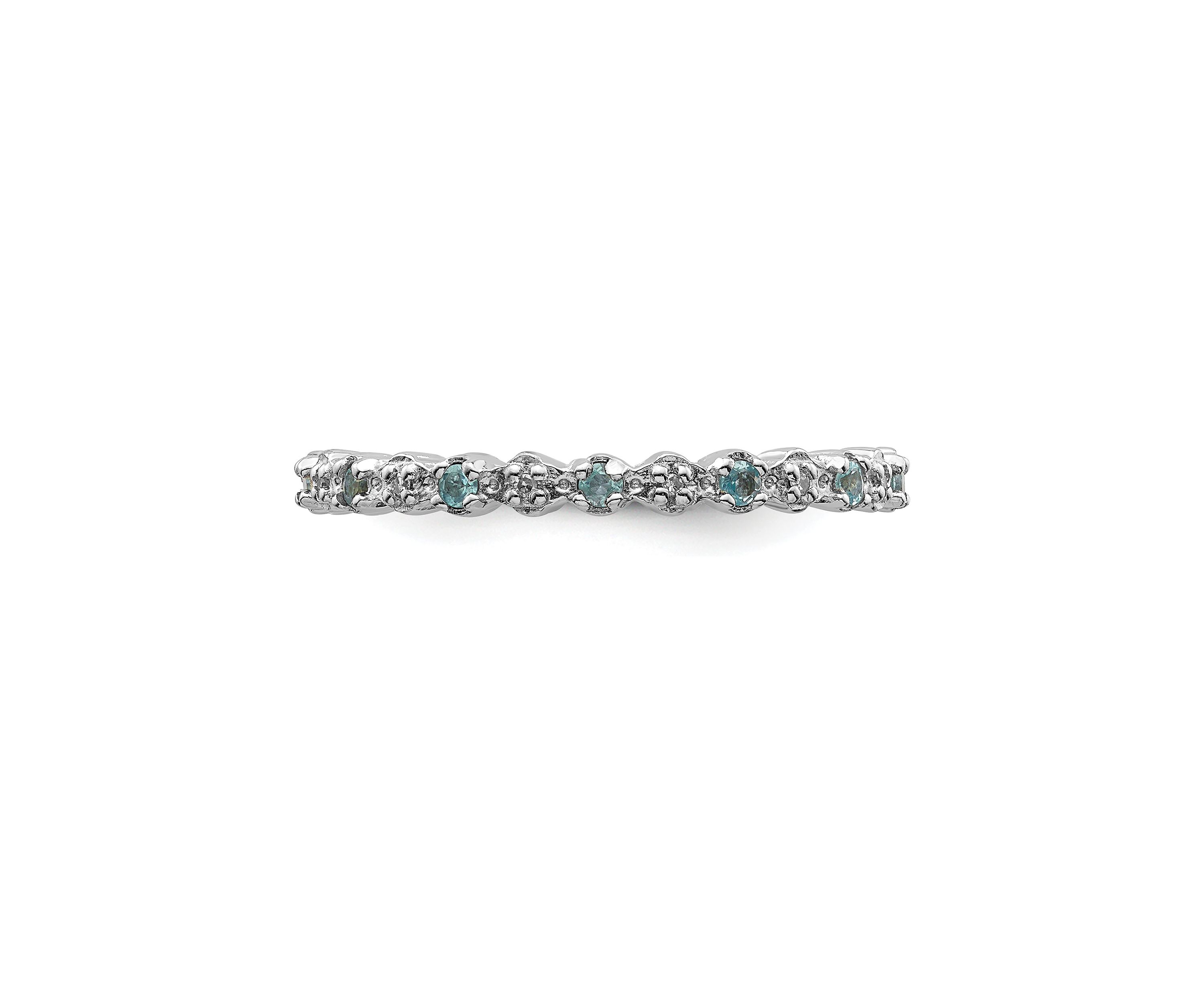 1/4 ct. t.w. Blue Topaz and 1/10 ct. t.w. Diamond Stackable Expressions Ring in Sterling Silver