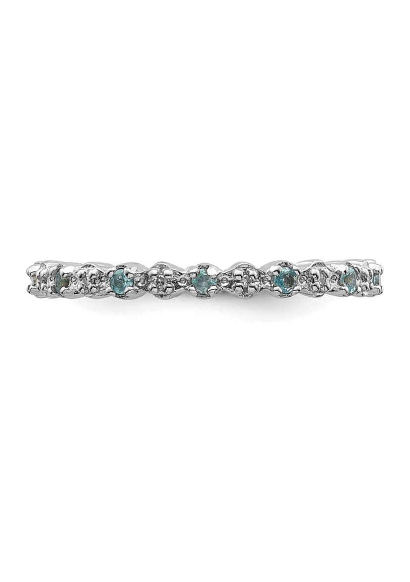 1/4 ct. t.w. Blue Topaz and 1/10 ct. t.w. Diamond Stackable Expressions Ring in Sterling Silver