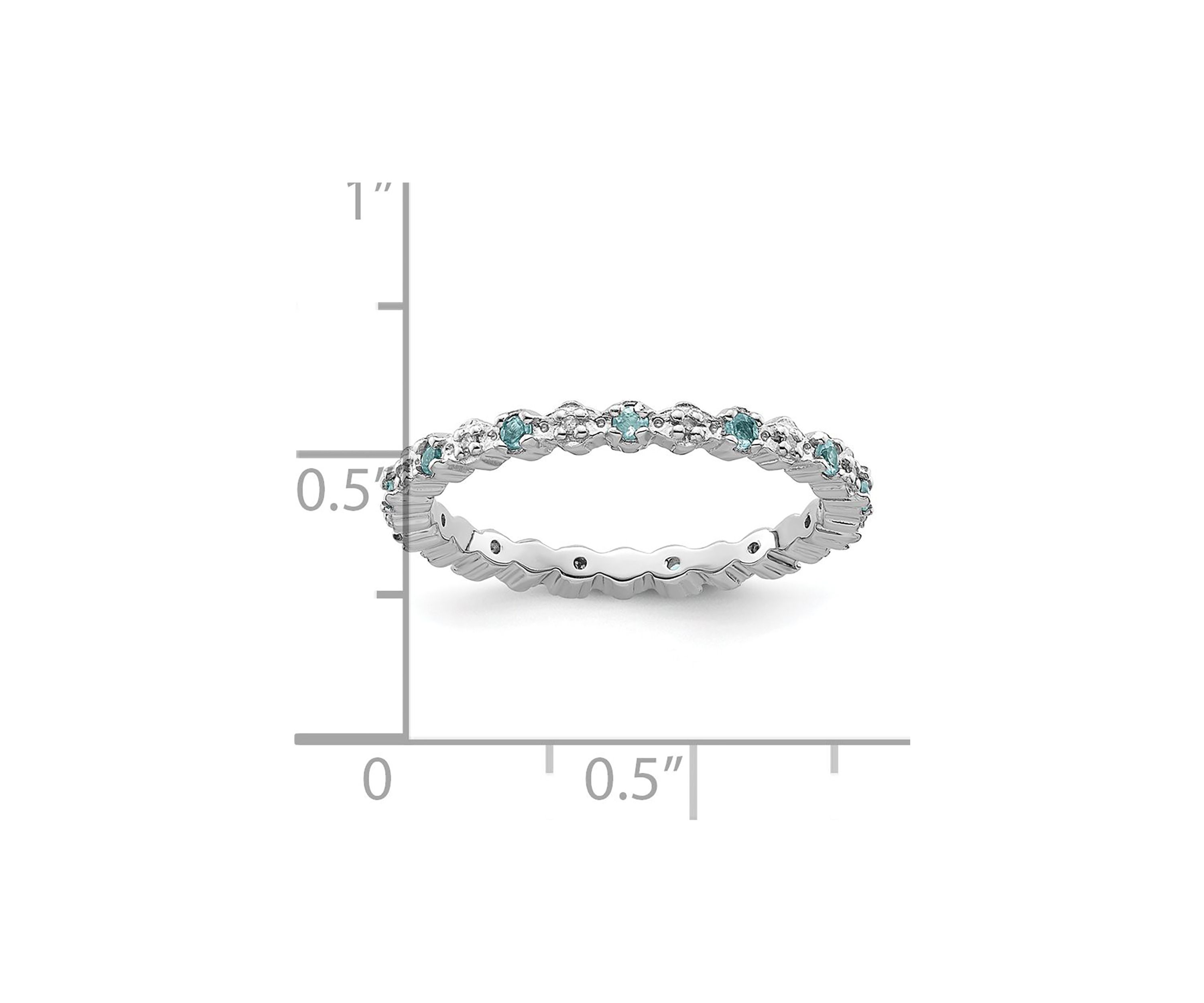 1/4 ct. t.w. Blue Topaz and 1/10 ct. t.w. Diamond Stackable Expressions Ring in Sterling Silver