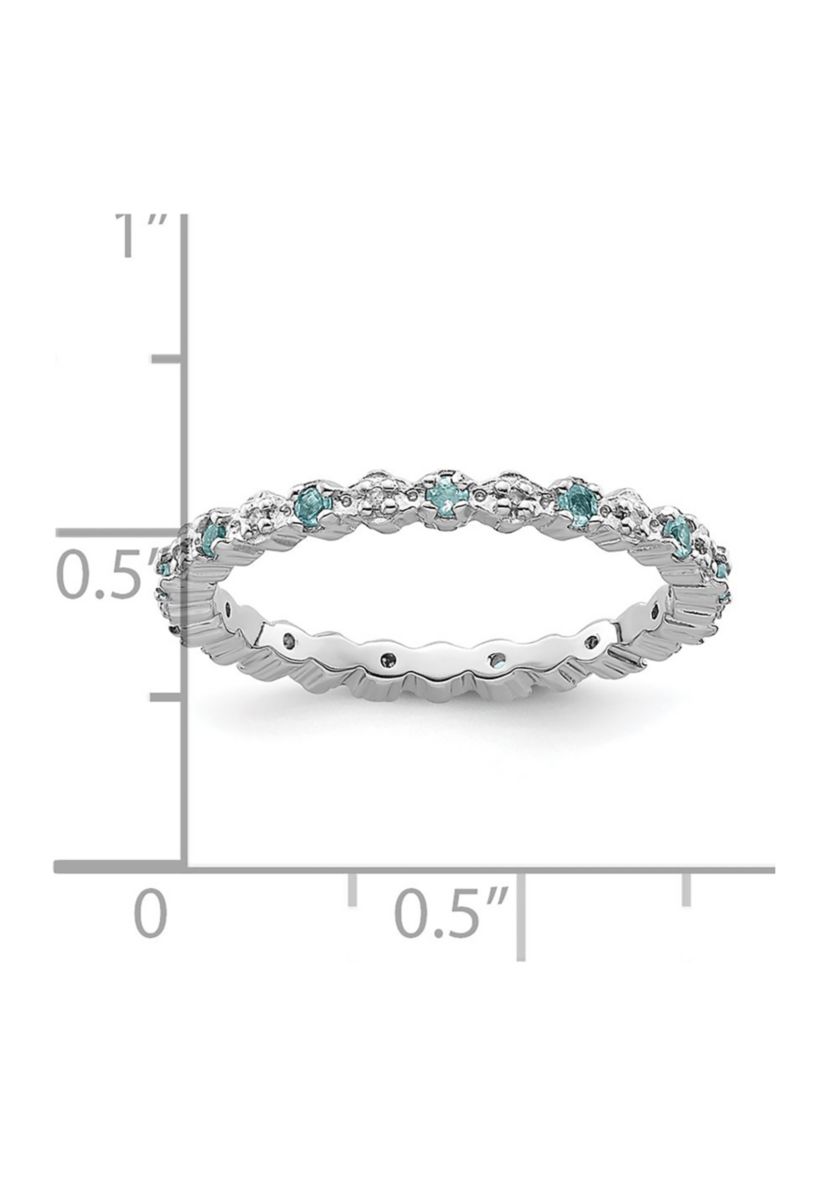 1/4 ct. t.w. Blue Topaz and 1/10 ct. t.w. Diamond Stackable Expressions Ring in Sterling Silver