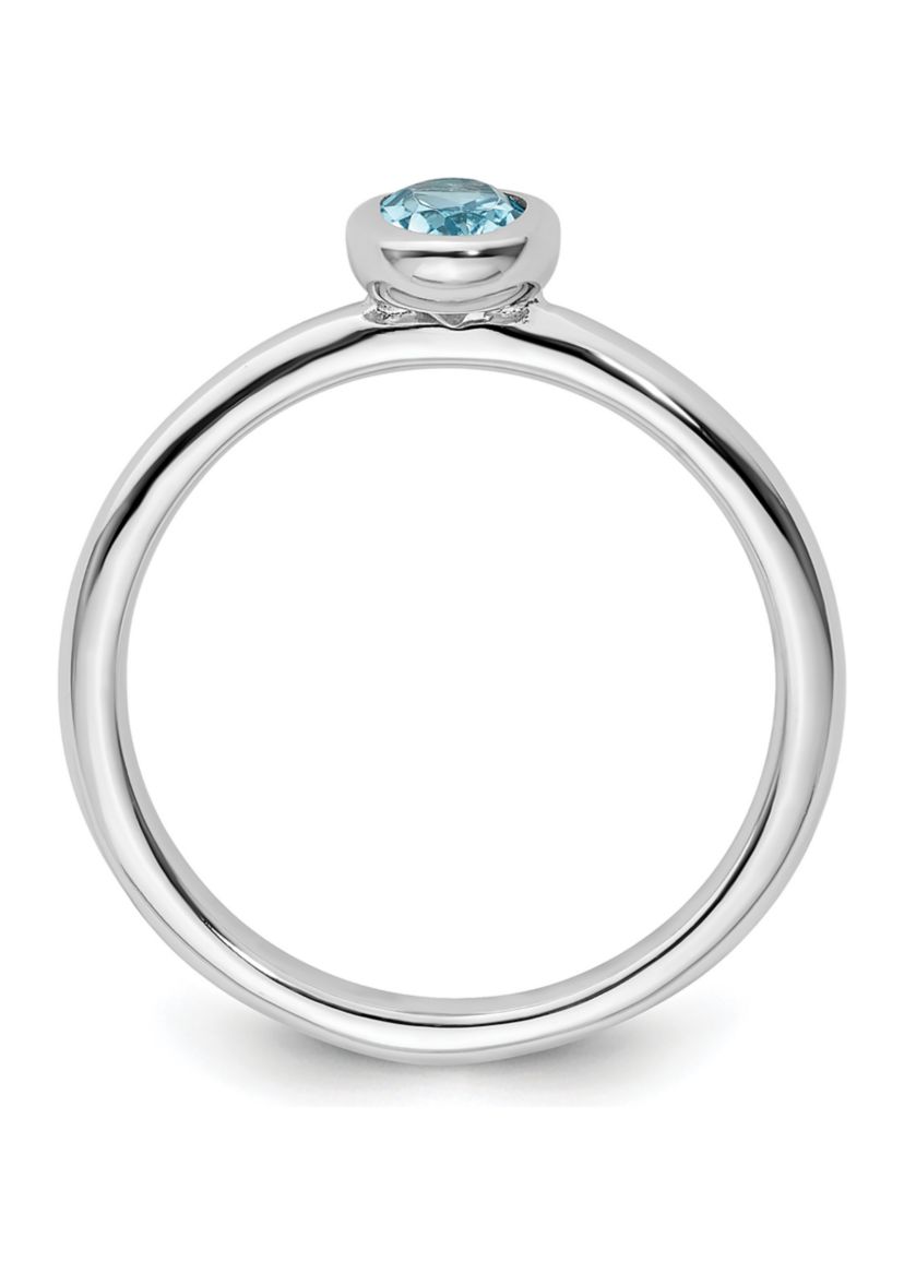 1/2 ct. t.w. Oval Blue Topaz Stackable Expressions Ring in Sterling Silver